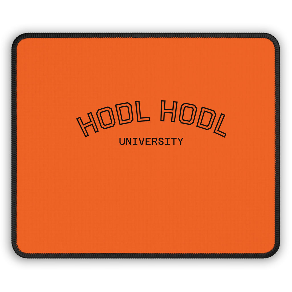 HODL HODL University Gaming Mouse Pad — Bright Orange Crypto Desk Mat