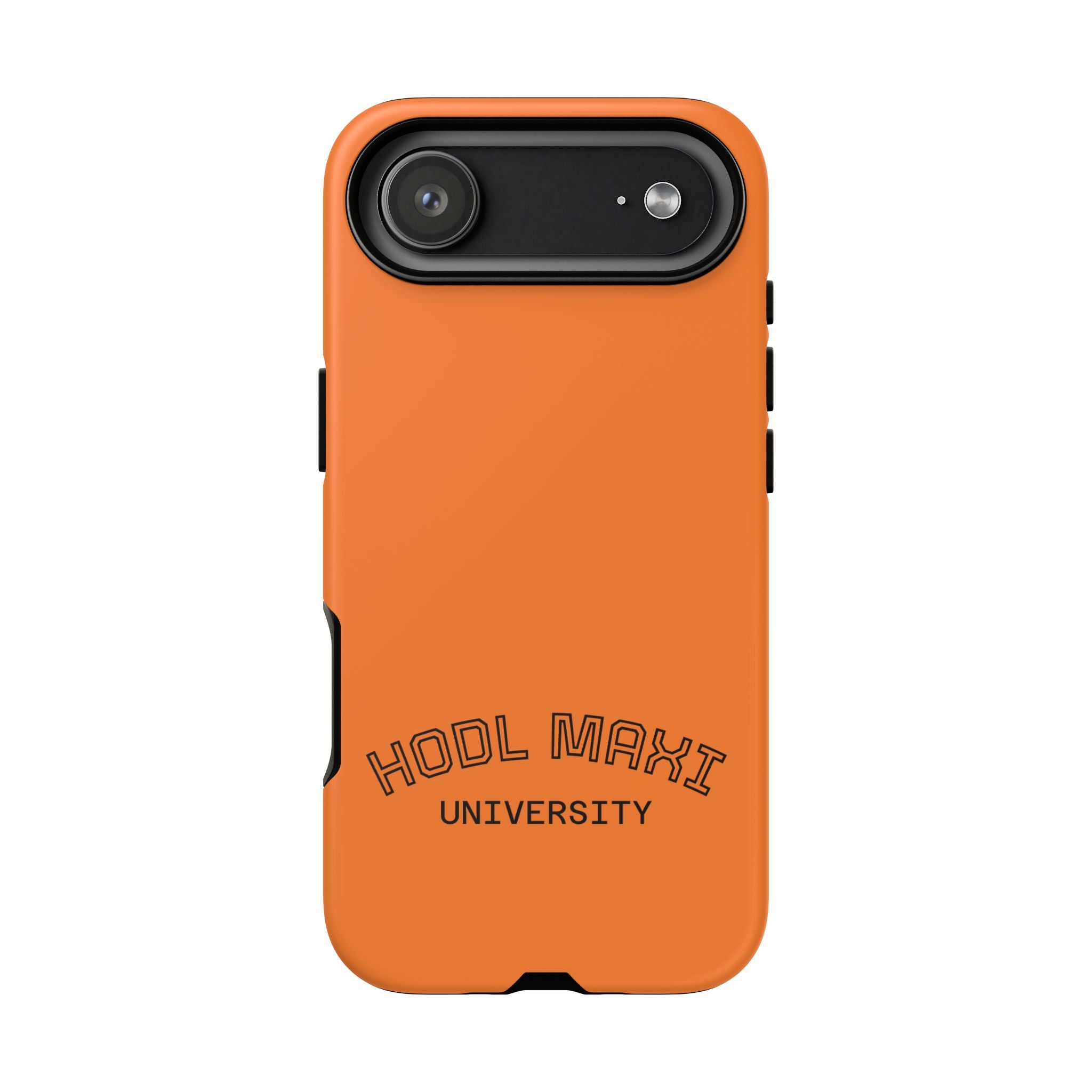 HODL MAXI University Phone Case — Orange Protective Crypto Design