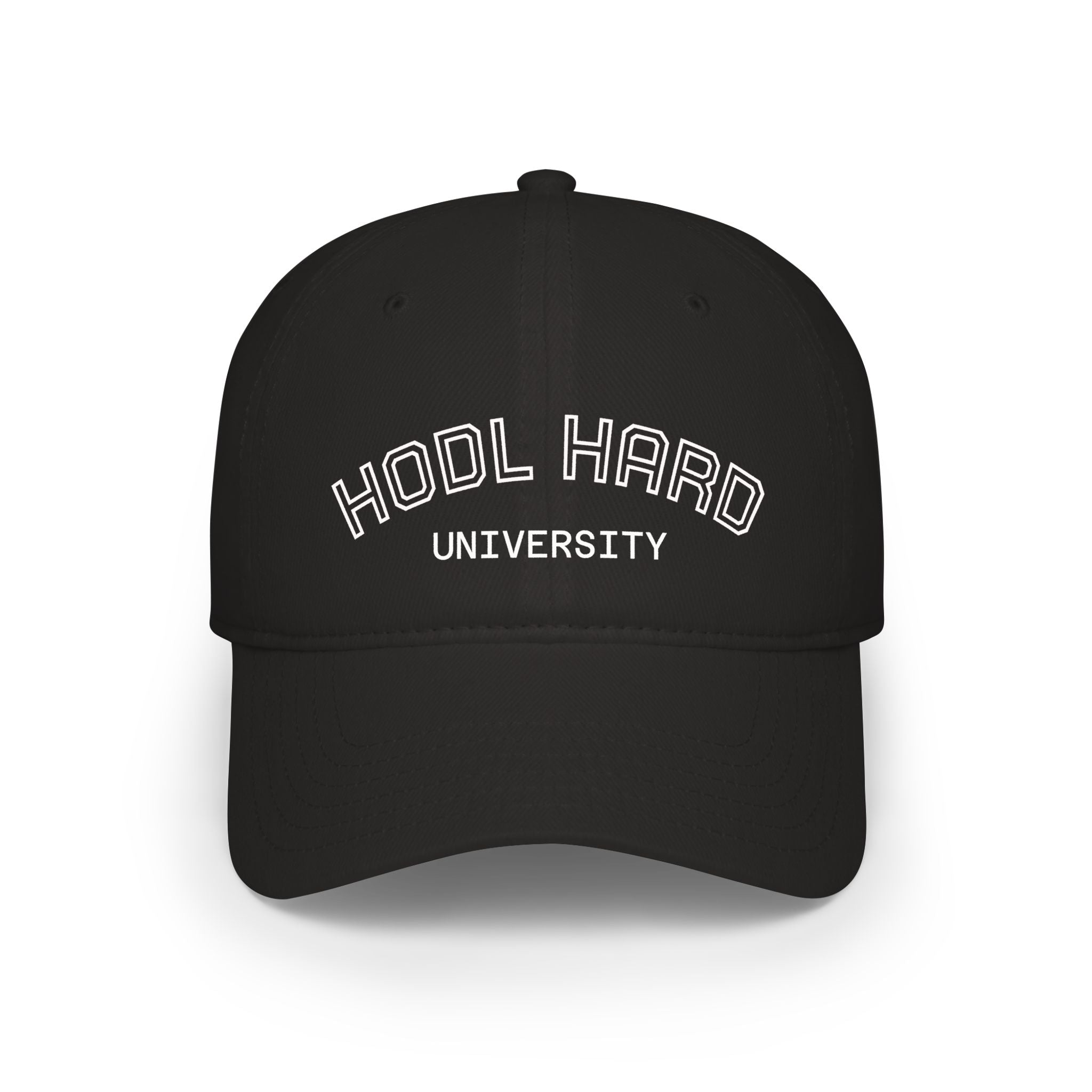 HODL Hard University Cap — Crypto Investor Low Profile Baseball Hat