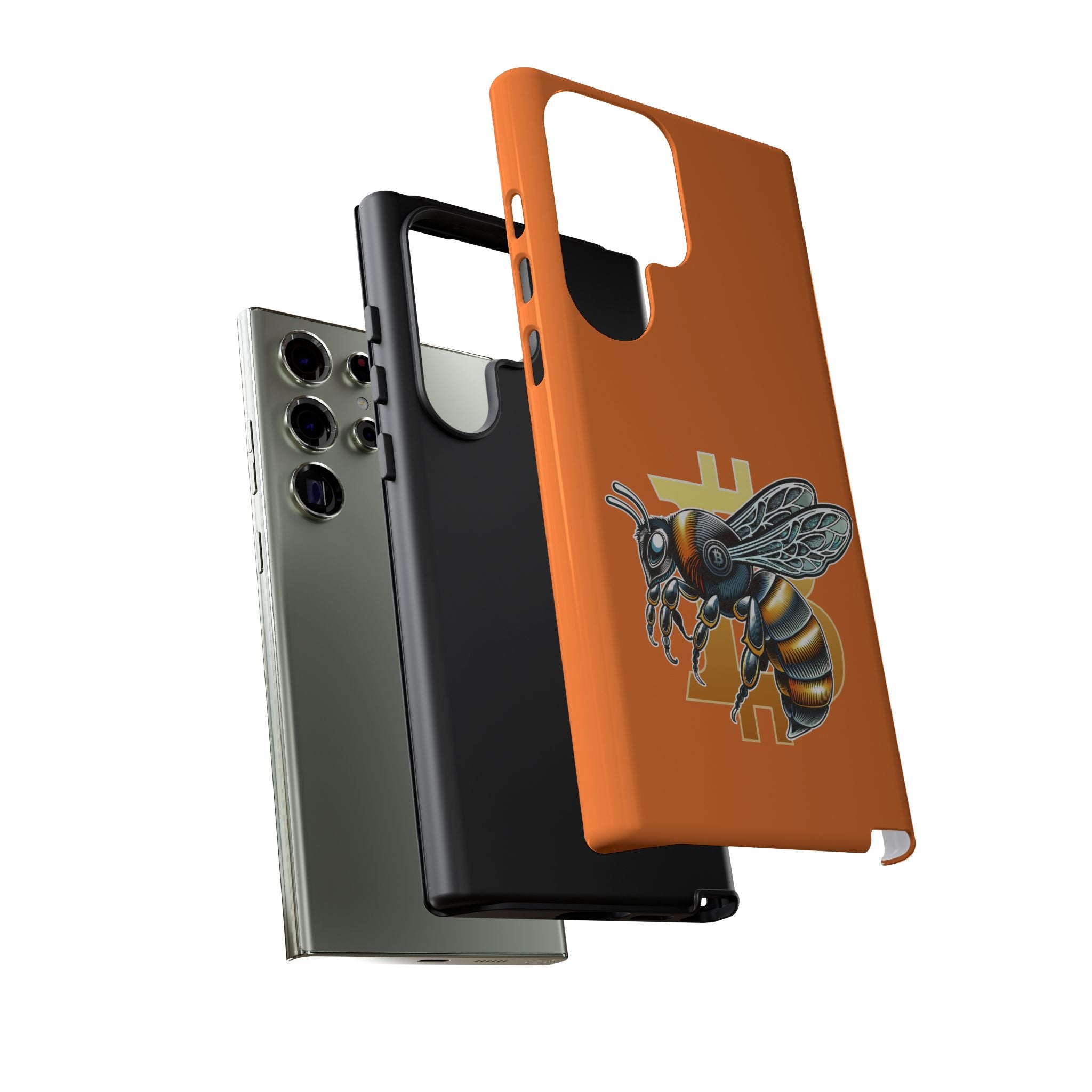 "CypherHornet-Bitcoin" Designer Phone Case - Bright Orange Protective Smartphone Cover | Crypto Gift