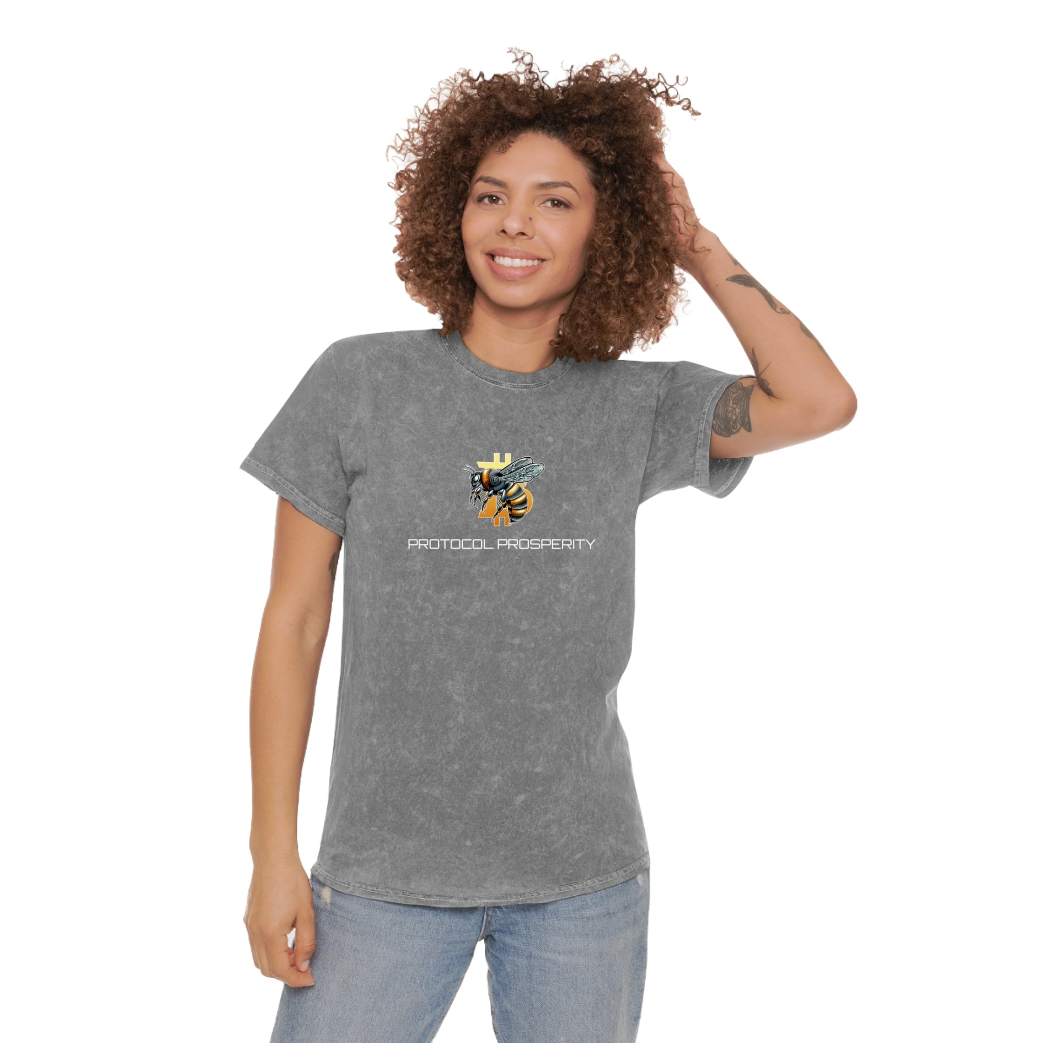 CypherHornet/Bitcoin Protocol Prosperity Mineral Wash T-Shirt - Easy Wear | Crypto Gift