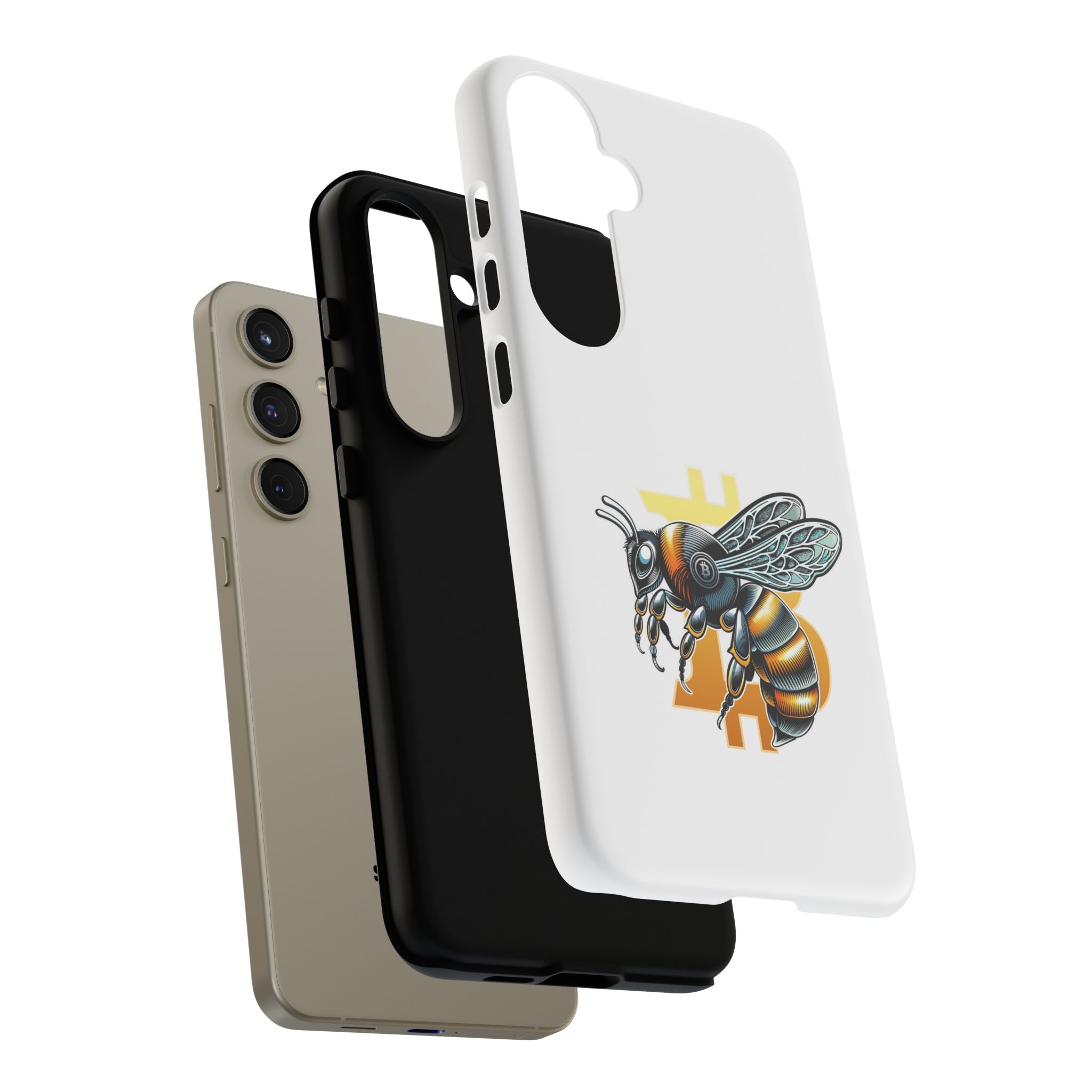 Bitcoin*Wasp Phone Case — Crypto Honeycomb Protective Tough Case | Crypto Gift