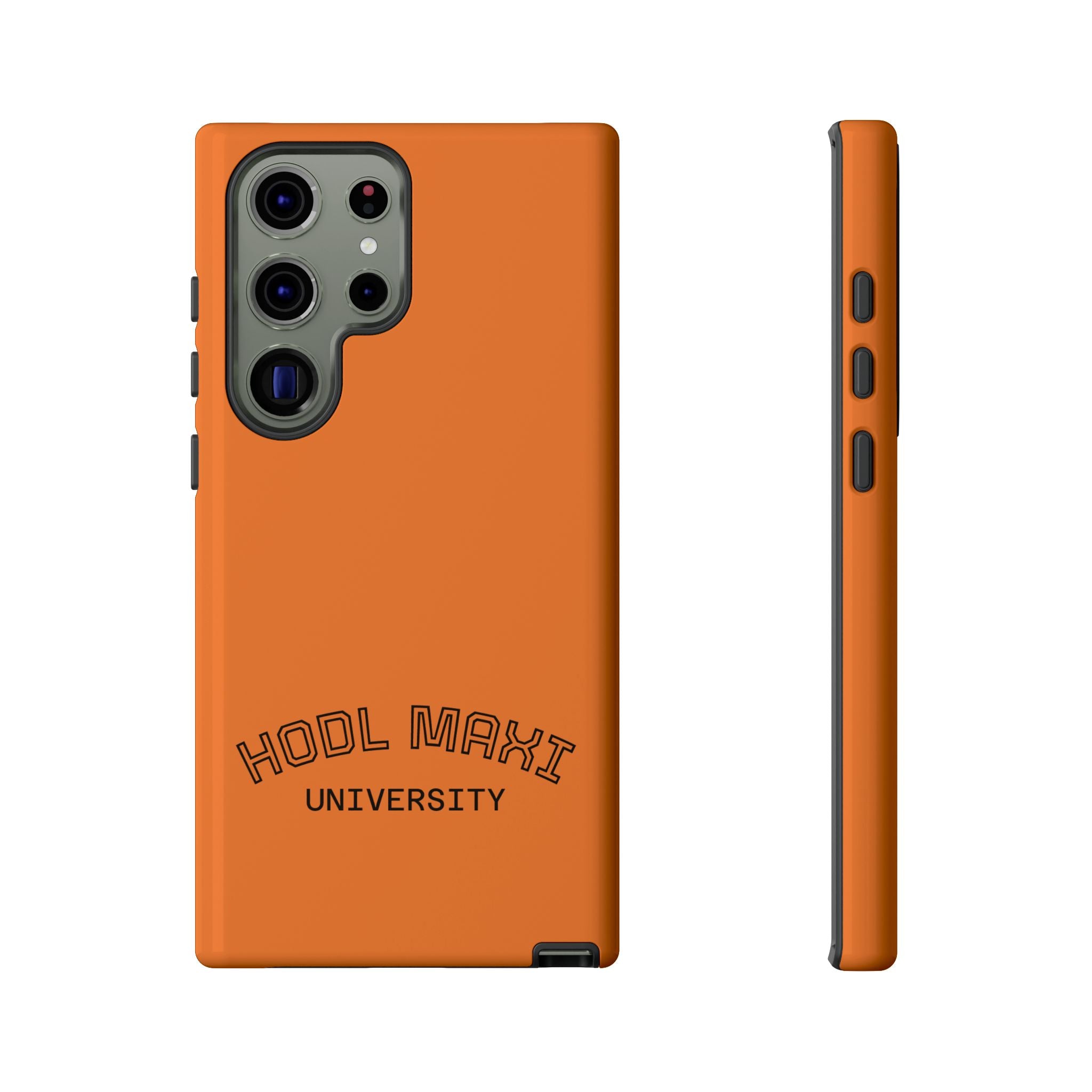 HODL MAXI University Phone Case — Orange Protective Crypto Design