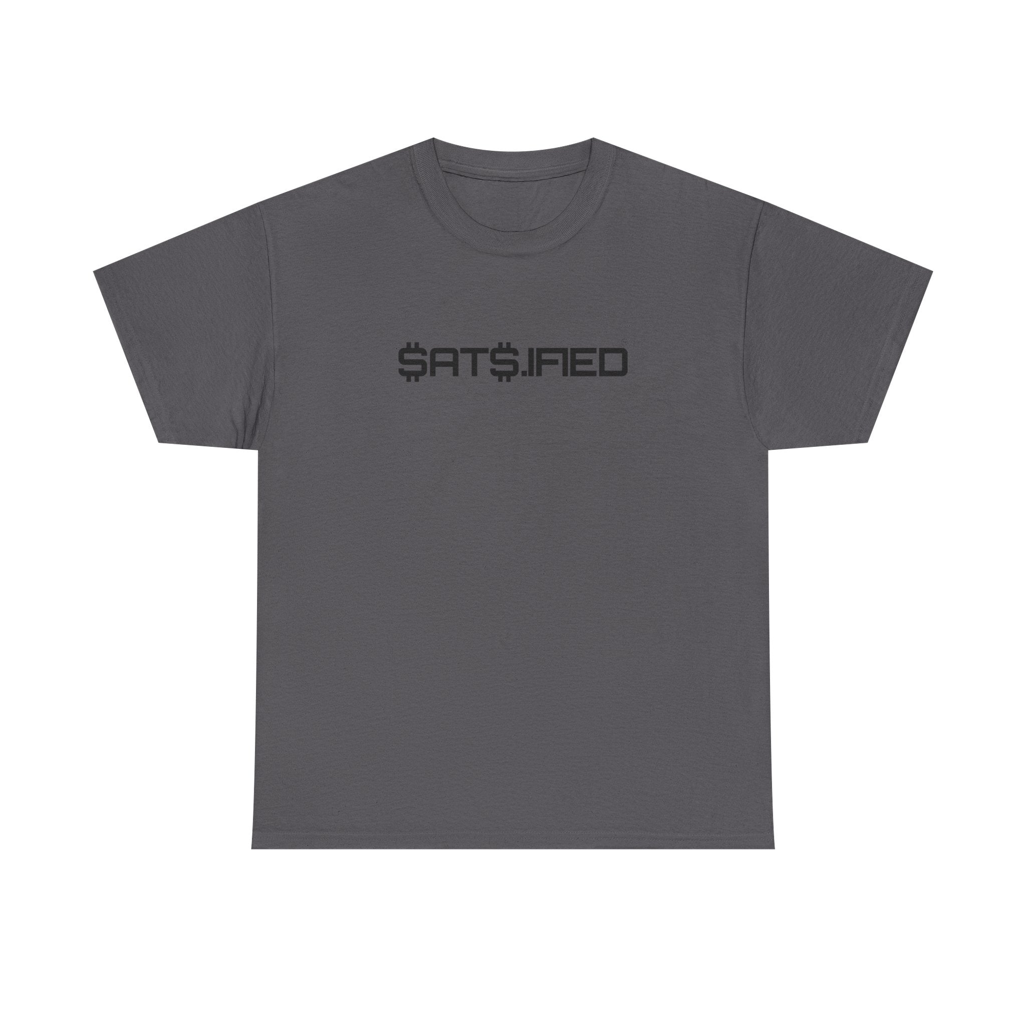 SATS.IFIED Minimalist Black Ink Graphic Tee — Futuristic Tech Typography T-Shirt