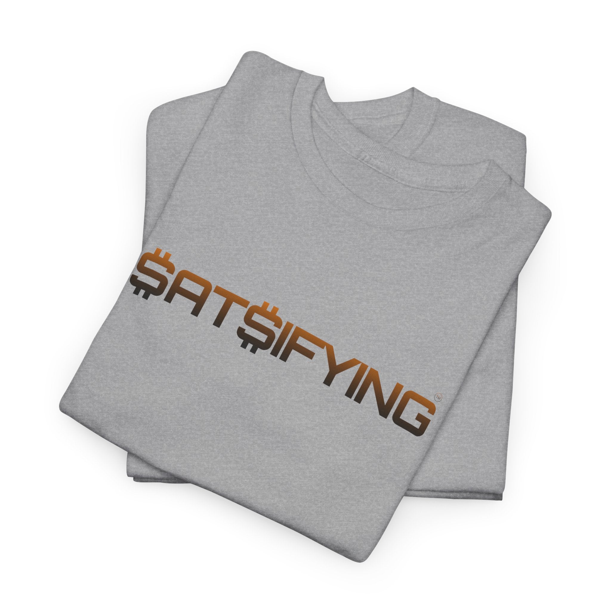 SATSIFYING Minimalist Graphic Bleed Tee — Sassy Futuristic Tech Typography T-Shirt | Crypto Gift 93