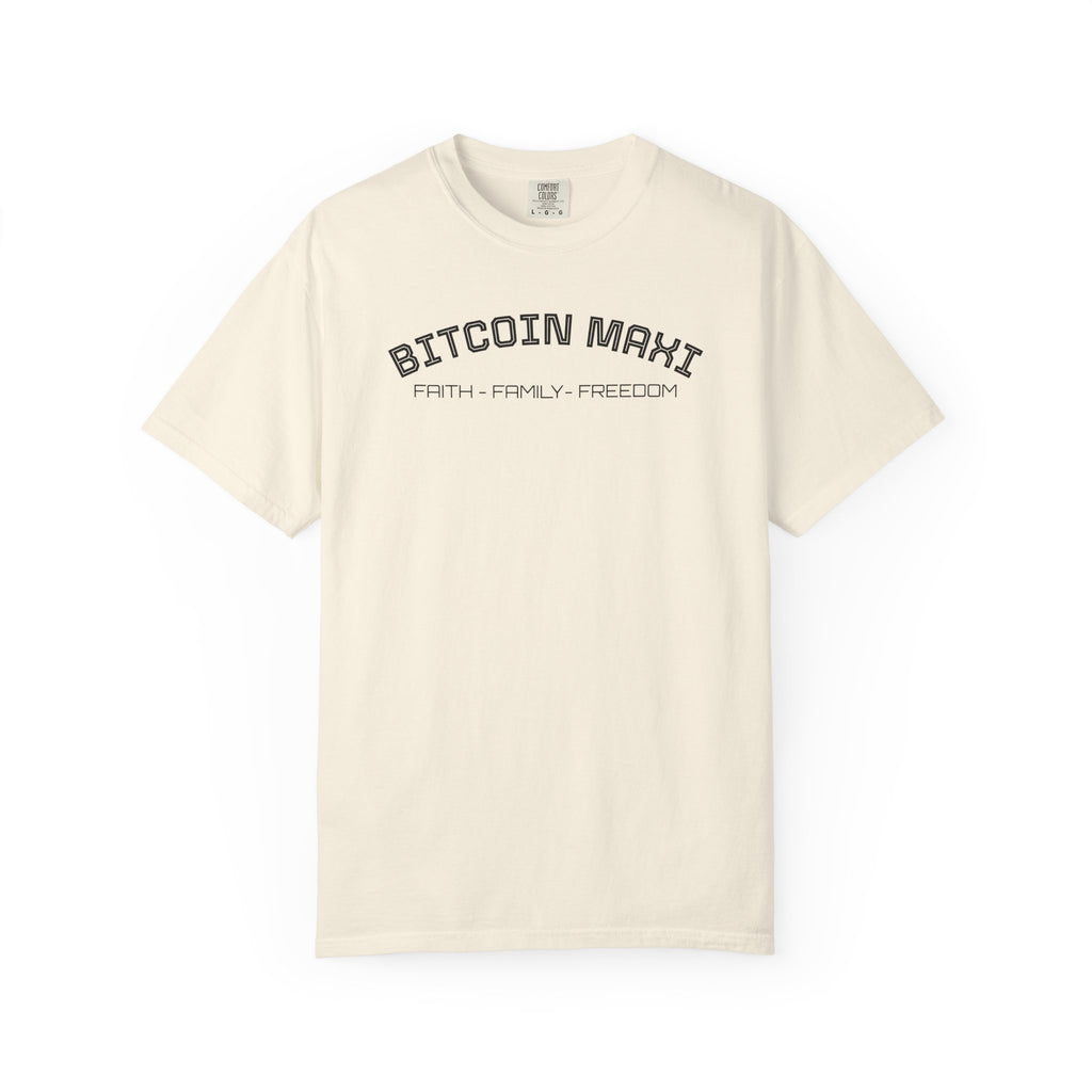 "BITCOIN MAXI  FAITH - FAMILY - FREDOM" Bitcoin Top Quality Custom Comfort T-Shirt | Crypto Gift