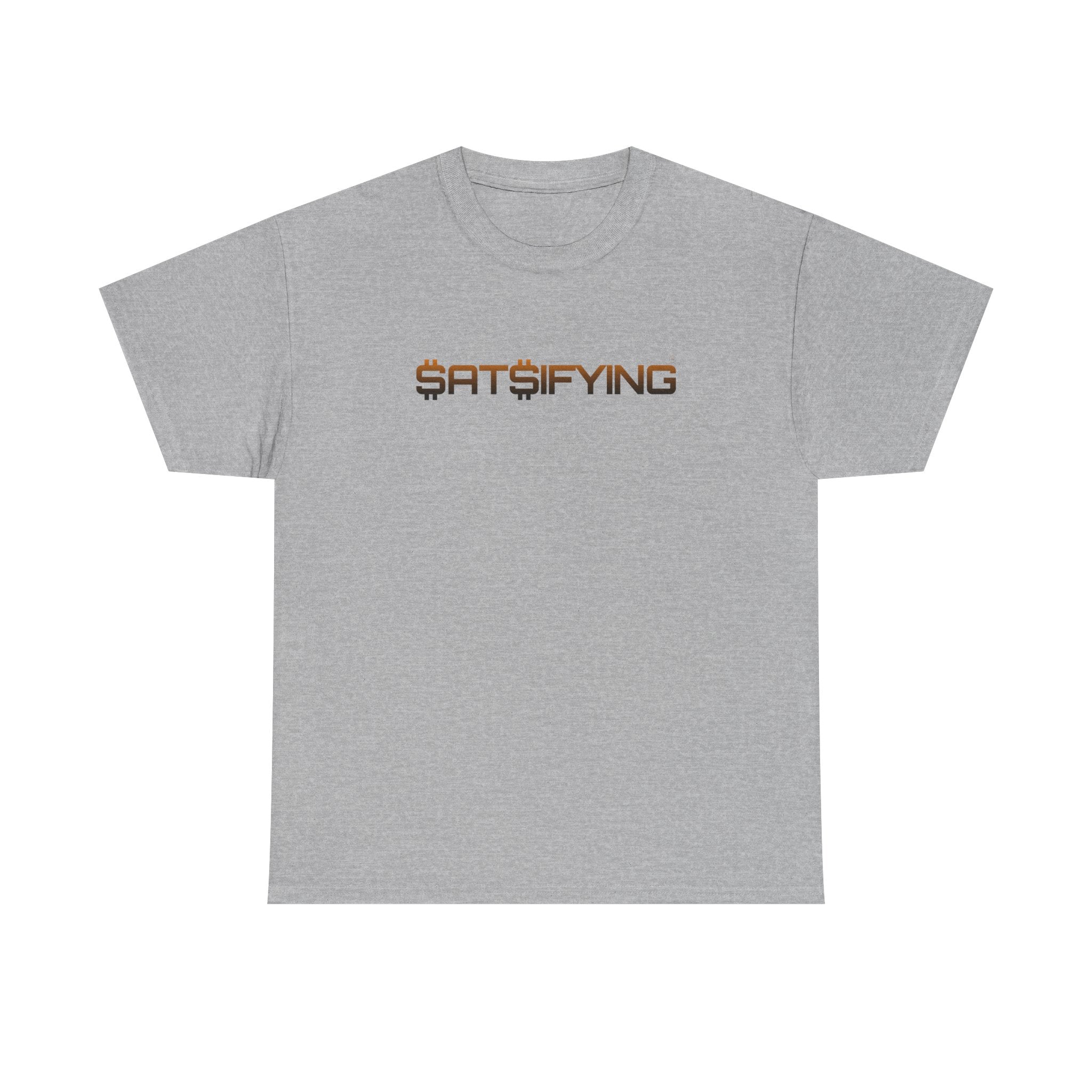 SATSIFYING Minimalist Graphic Bleed Tee — Sassy Futuristic Tech Typography T-Shirt | Crypto Gift 93