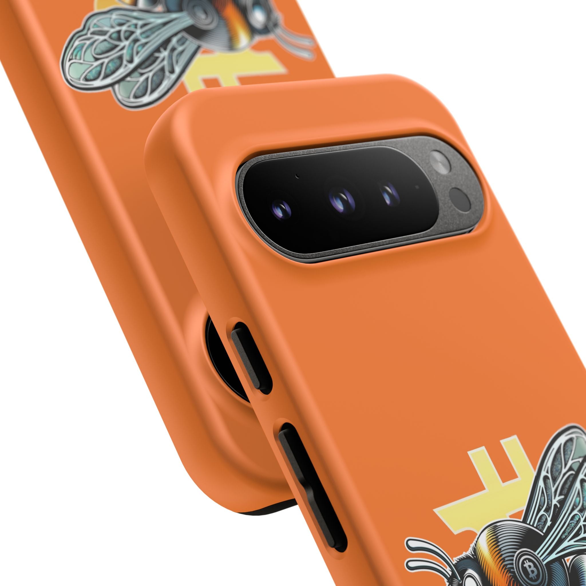 "CypherHornet-Bitcoin" Designer Phone Case - Bright Orange Protective Smartphone Cover | Crypto Gift