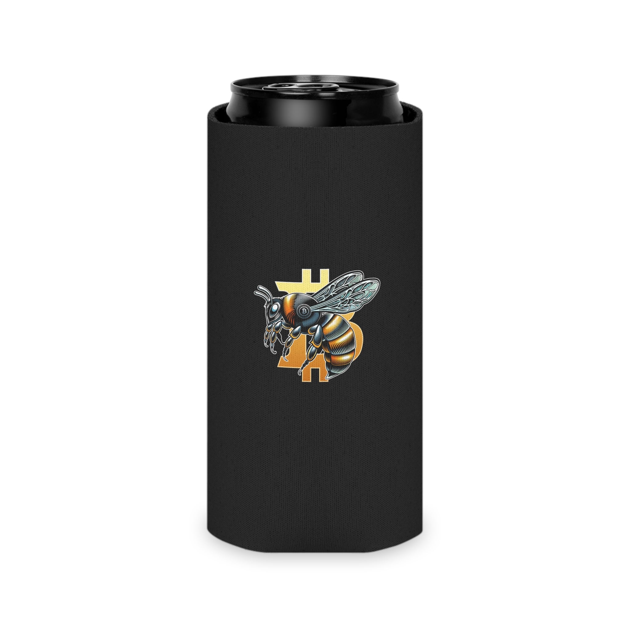 Bitcoin/Cypherhornet - Custom Logo Can Cooler | Black Insulated Foam Stubby Cooler | Crypto Gift 127
