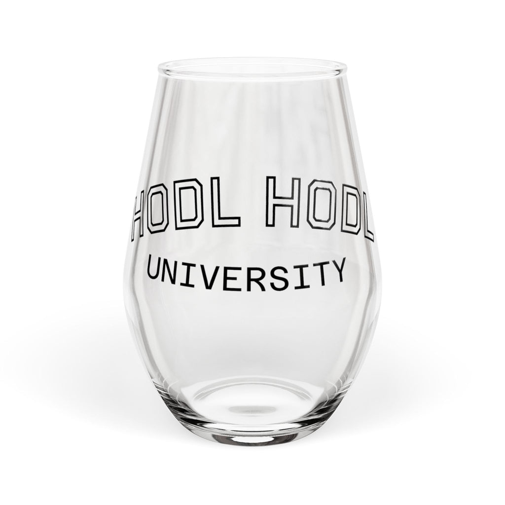 HODL HODL Stemless Wine Glass - Vintage Campus Design, 11.75 oz