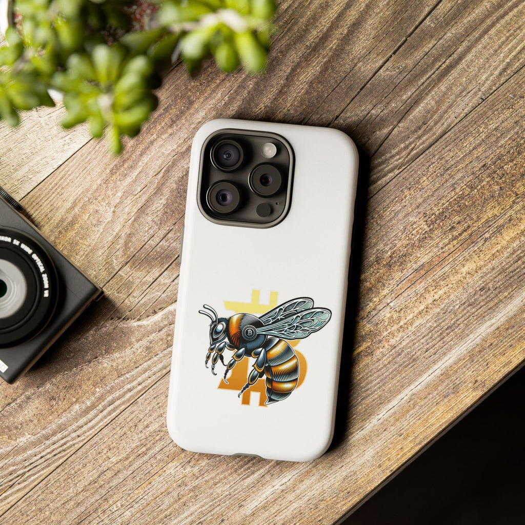 Bitcoin*Wasp Phone Case — Crypto Honeycomb Protective Tough Case | Crypto Gift