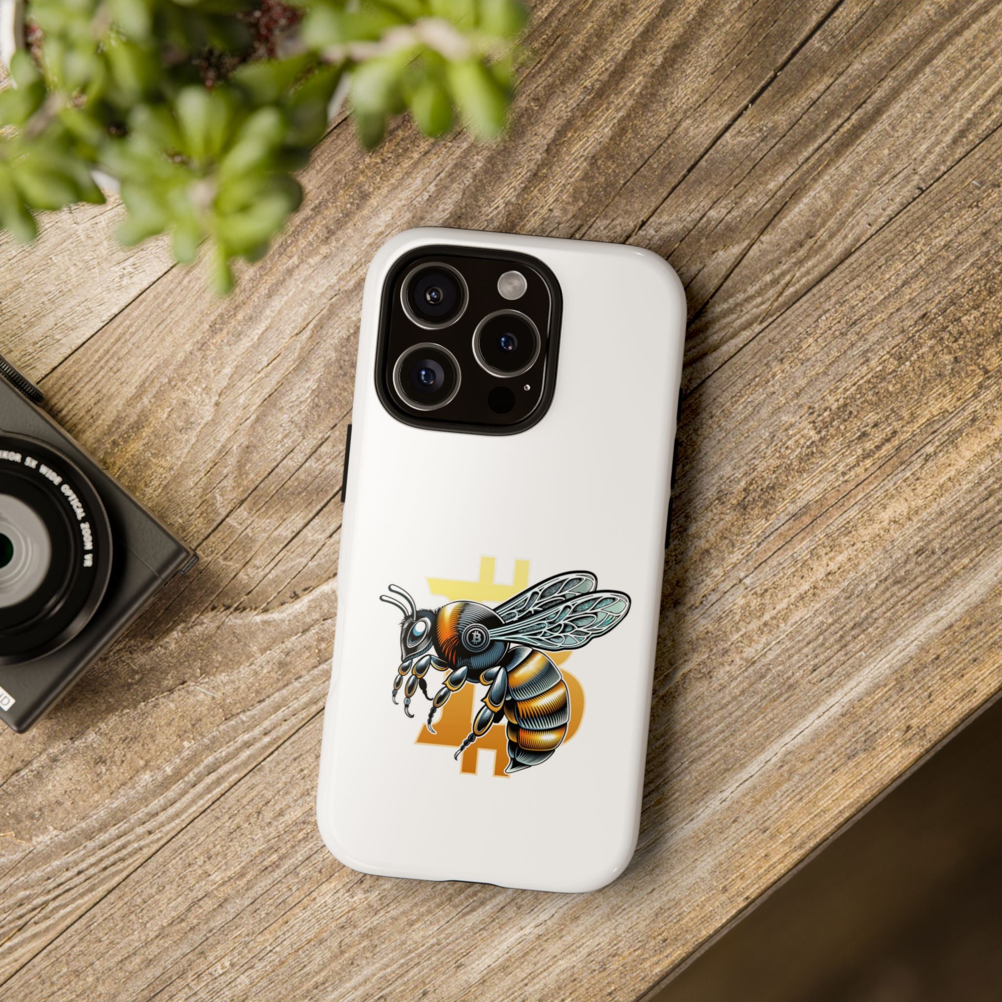 Bitcoin*Wasp Phone Case — Crypto Honeycomb Protective Tough Case | Crypto Gift