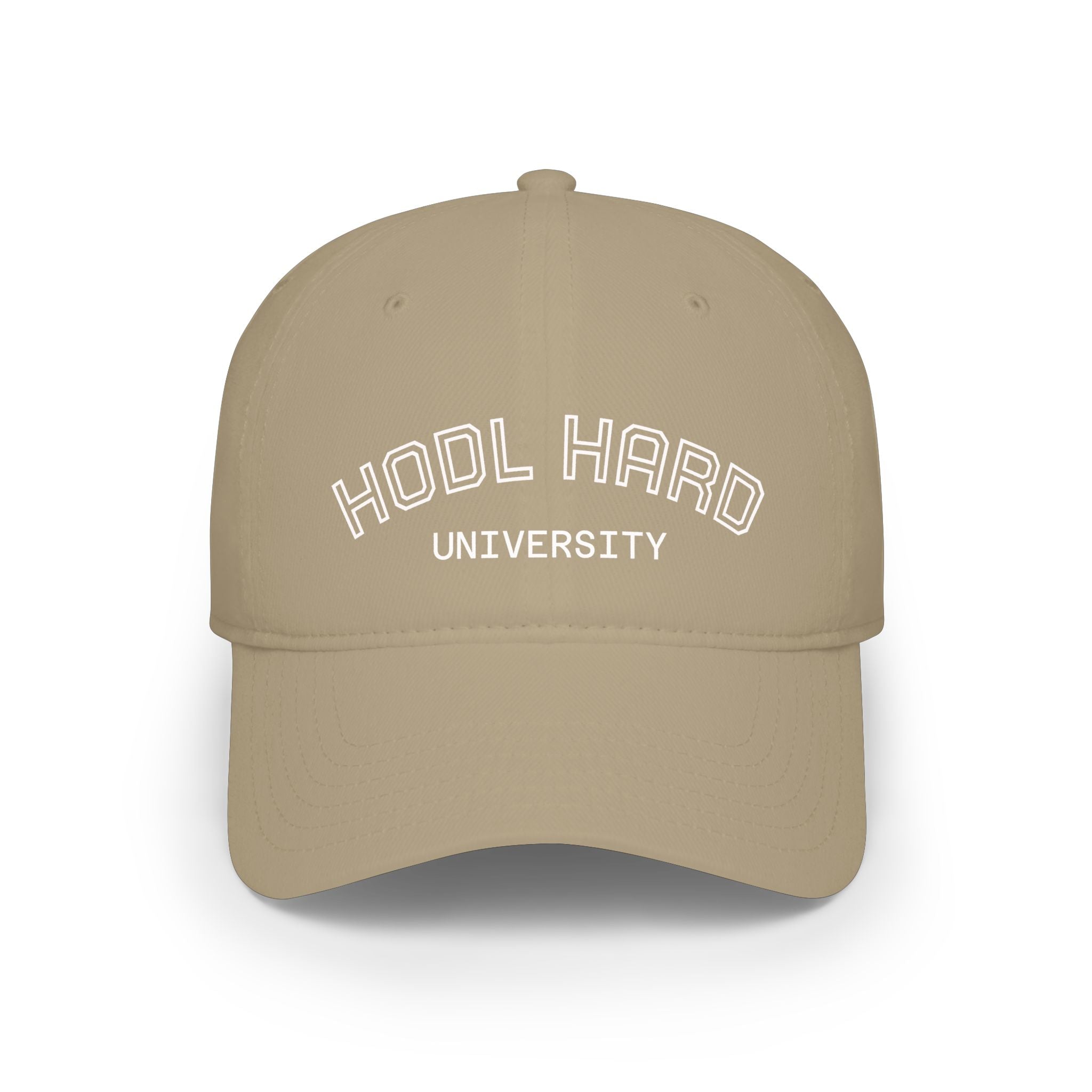 HODL Hard University Cap — Crypto Investor Low Profile Baseball Hat