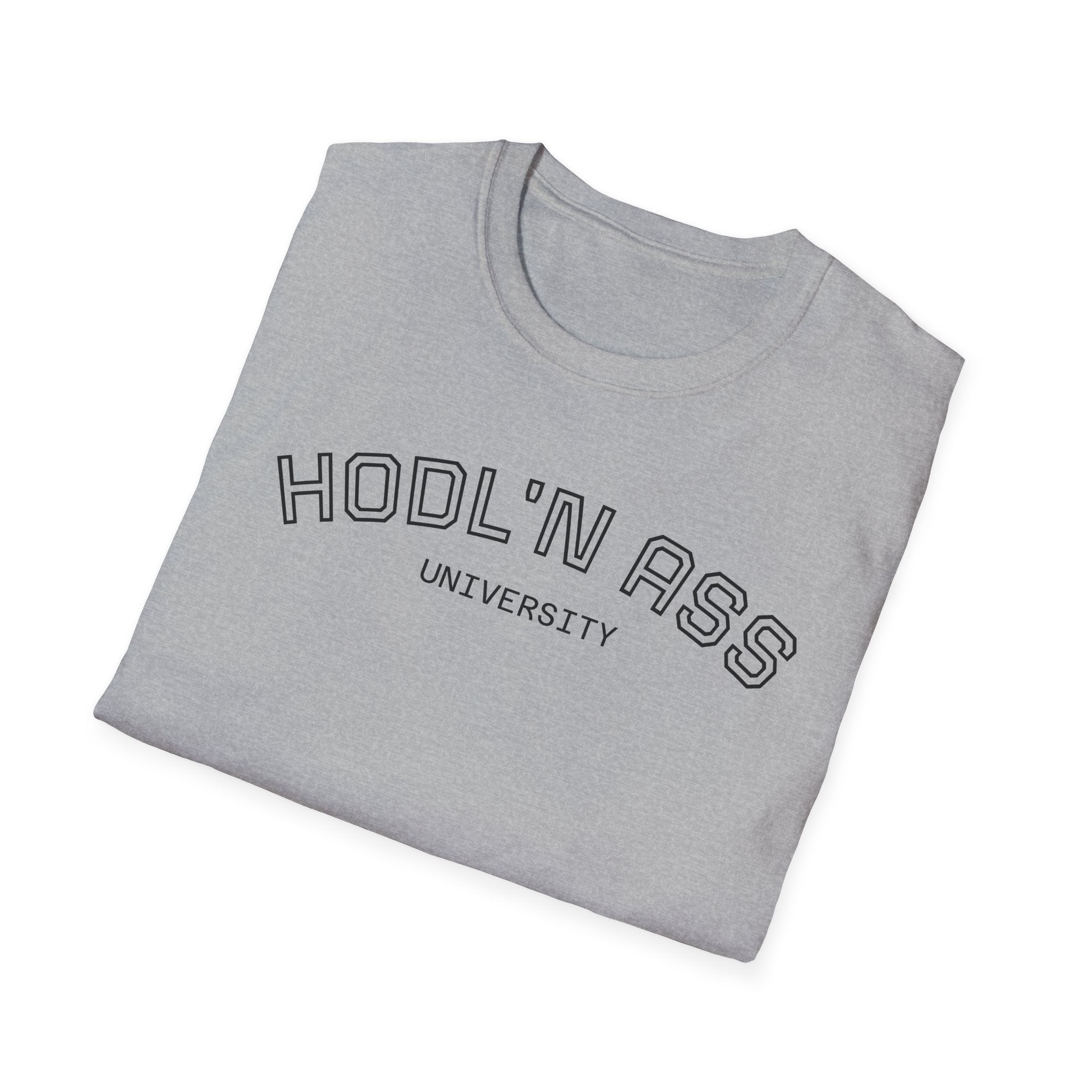 "HODL'N ASS" University BITCOIN T-Shirt — Crypto HODL Funny College Tee | Crypto Gift