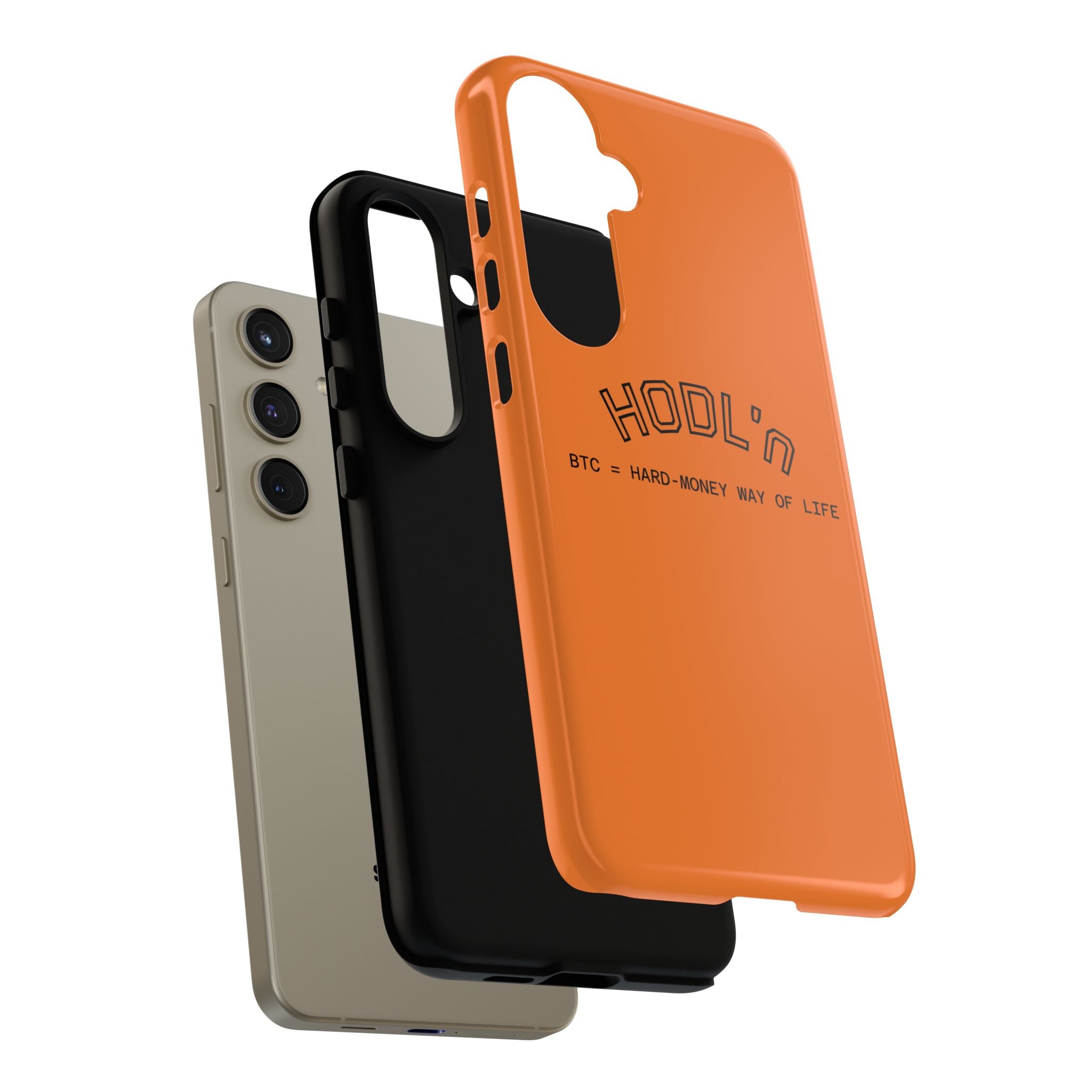 HODL HODL  BTC = HARD-MONEY WAY OF LIFE"  Bitcoin Orange Tough Phone Case | Crypto Gift