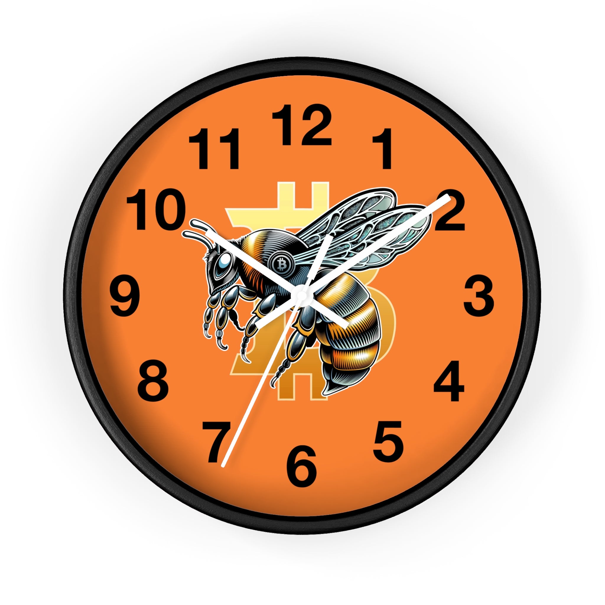 Bitcoin*Wasp Wall Clock — Retro Crypto Bee Clock for Home & Office | Crypto Gift