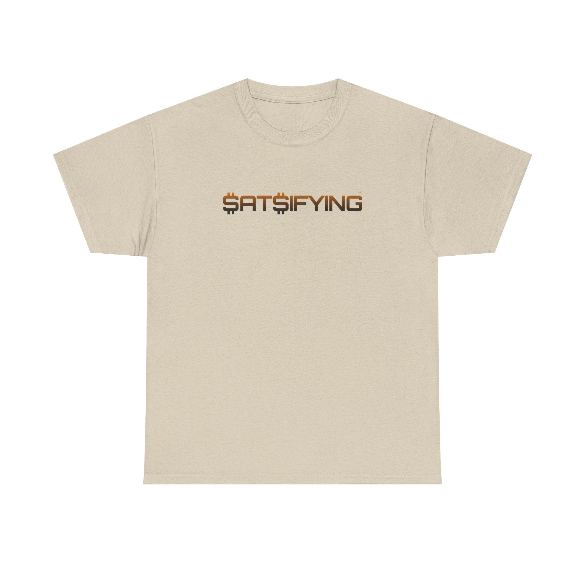 SATSIFYING Minimalist Graphic Bleed Tee — Sassy Futuristic Tech Typography T-Shirt | Crypto Gift 93