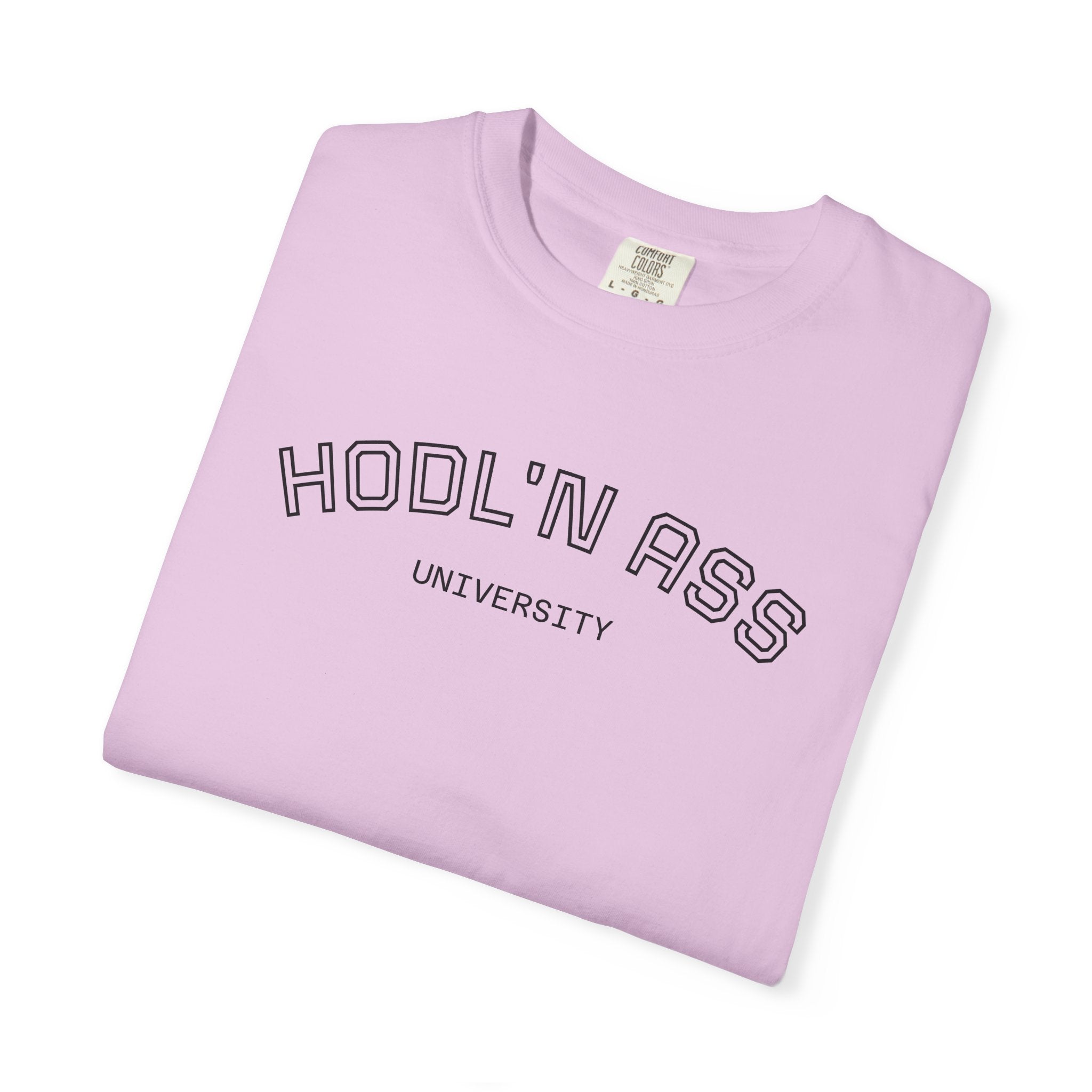 "HODL'N Ass" University BITCOIN Graphic T-Shirt — Vintage Collegiate Tee | Crypto Gift
