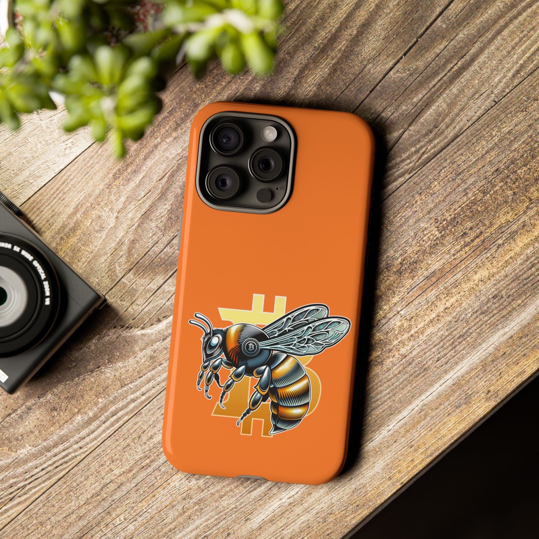 "CypherHornet-Bitcoin" Designer Phone Case - Bright Orange Protective Smartphone Cover | Crypto Gift