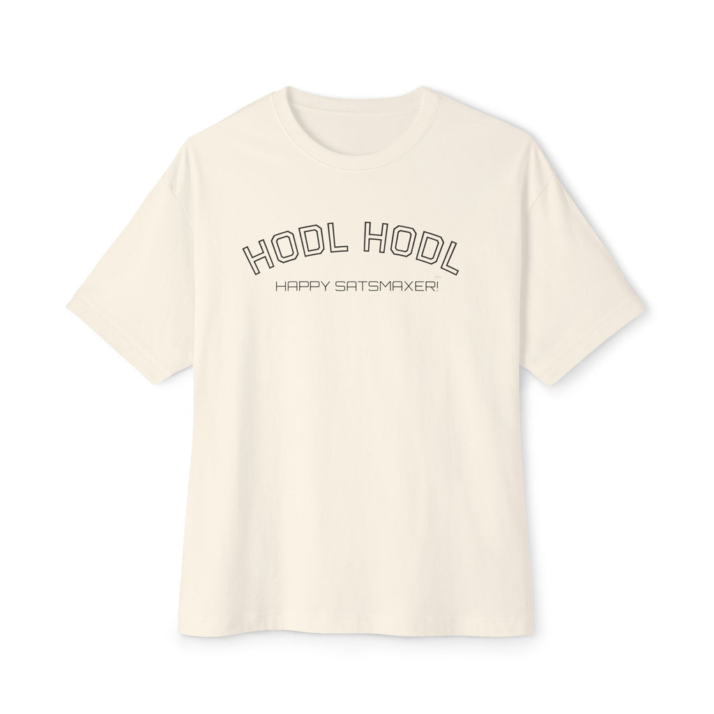 "HODL HODL Happy Satsmaxer" BITCOIN Tee — Oversized Boxy Graphic | Crypto Gift