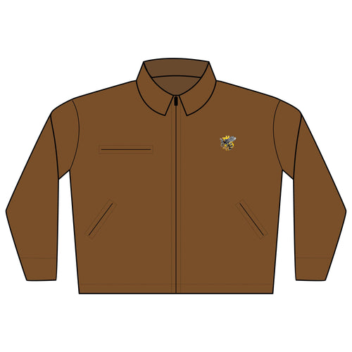 "B*WASP" Bitcoin Embroidered Work Jacket with Yellow Jacket Logo — Durable Duck Cloth Work Coat