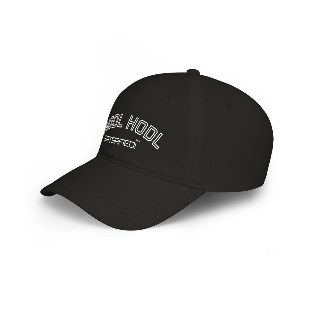 "HODL HODL SATSAFIED" Bitcoin Baseball Cap — Crypto Investor Low Profile Hat | Crypto Gift