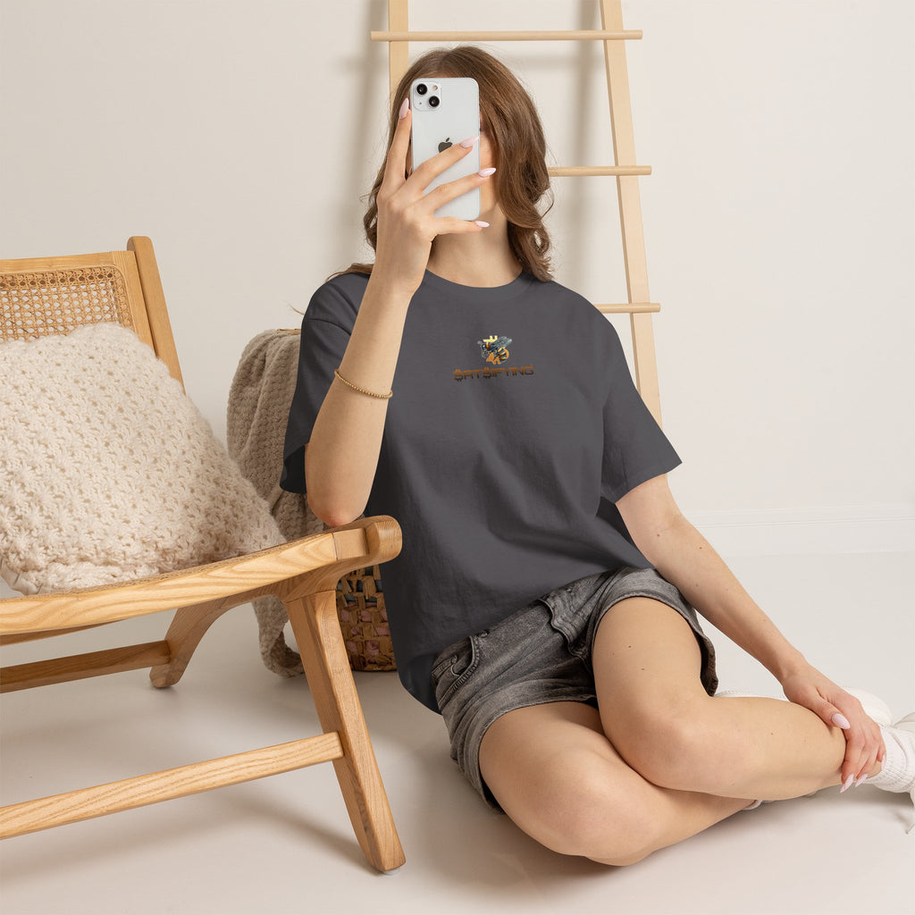 Bitcoin/Cypherhornet "$At$IFYING" | Minimalist Custom Crypto Logo Graphic Tee — Futuristic Tech Typography T-Shirt | Crypto Gift #S91b