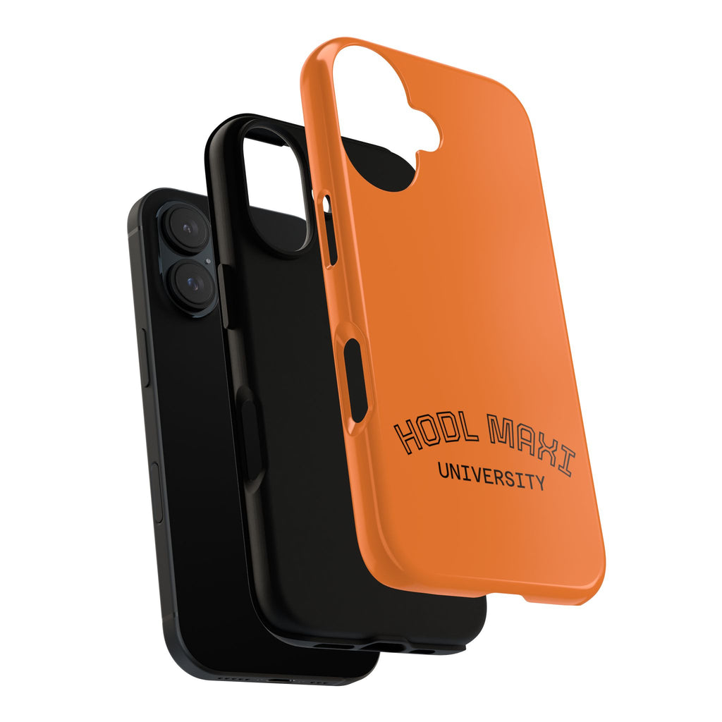 HODL MAXI University Phone Case — Orange Protective Crypto Design