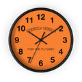 "FIERCLY HODL'n * FOR THE FUTURE * Bitcoin Orange Black Arms and Casing - Crypto-Inspired Decorative Clock | Crypto Gift 201