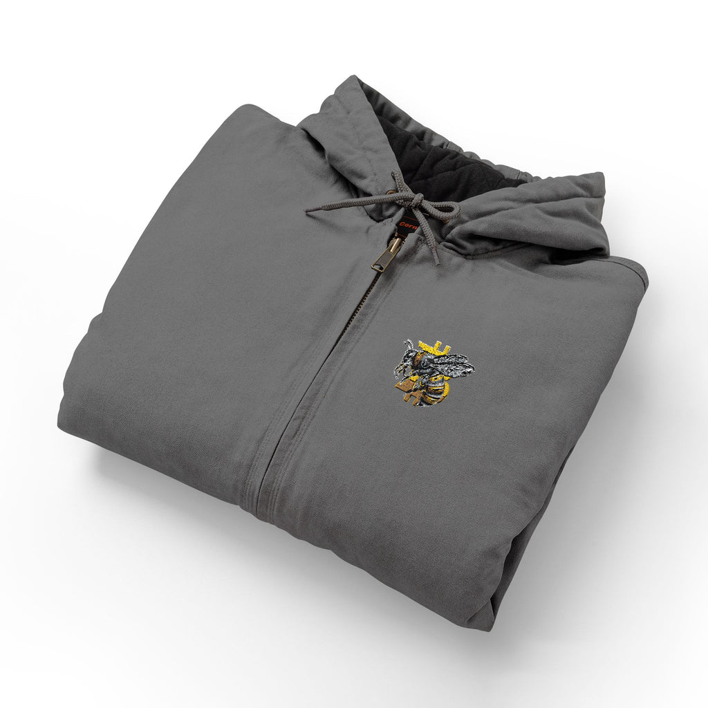 "Bitcoin/CypherHornet" Embroidered Custom Logo Work Jacket - CornerStone Duck Cloth Hooded Coat | Crypto Gift 82