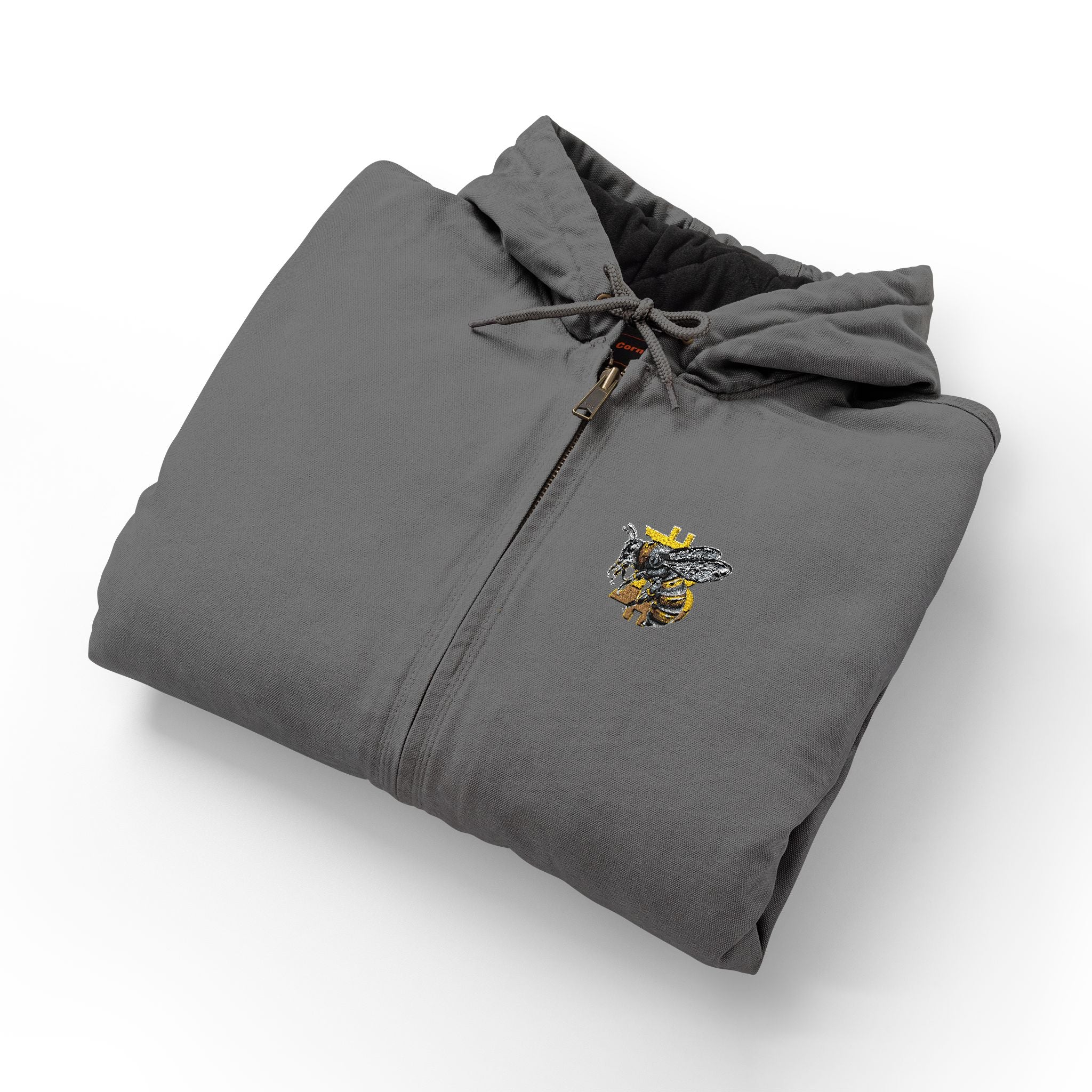 "Bitcoin/CypherHornet" Embroidered Custom Logo Work Jacket - CornerStone Duck Cloth Hooded Coat | Crypto Gift 82