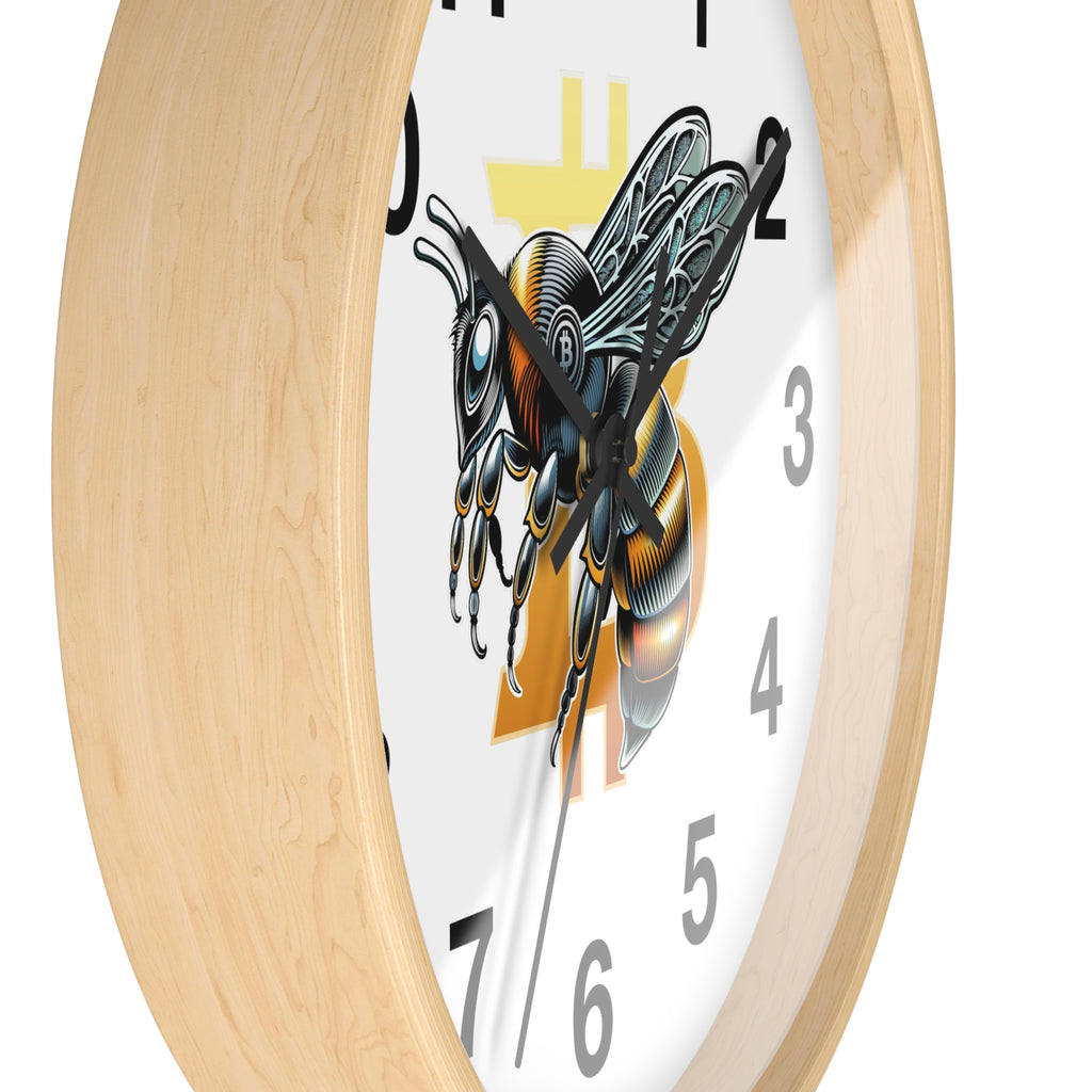 Bitcoin/CypherHornet  -  Decorative White Wall Clock for Home Office or Shop | Black Hands | Crypto Gift 202