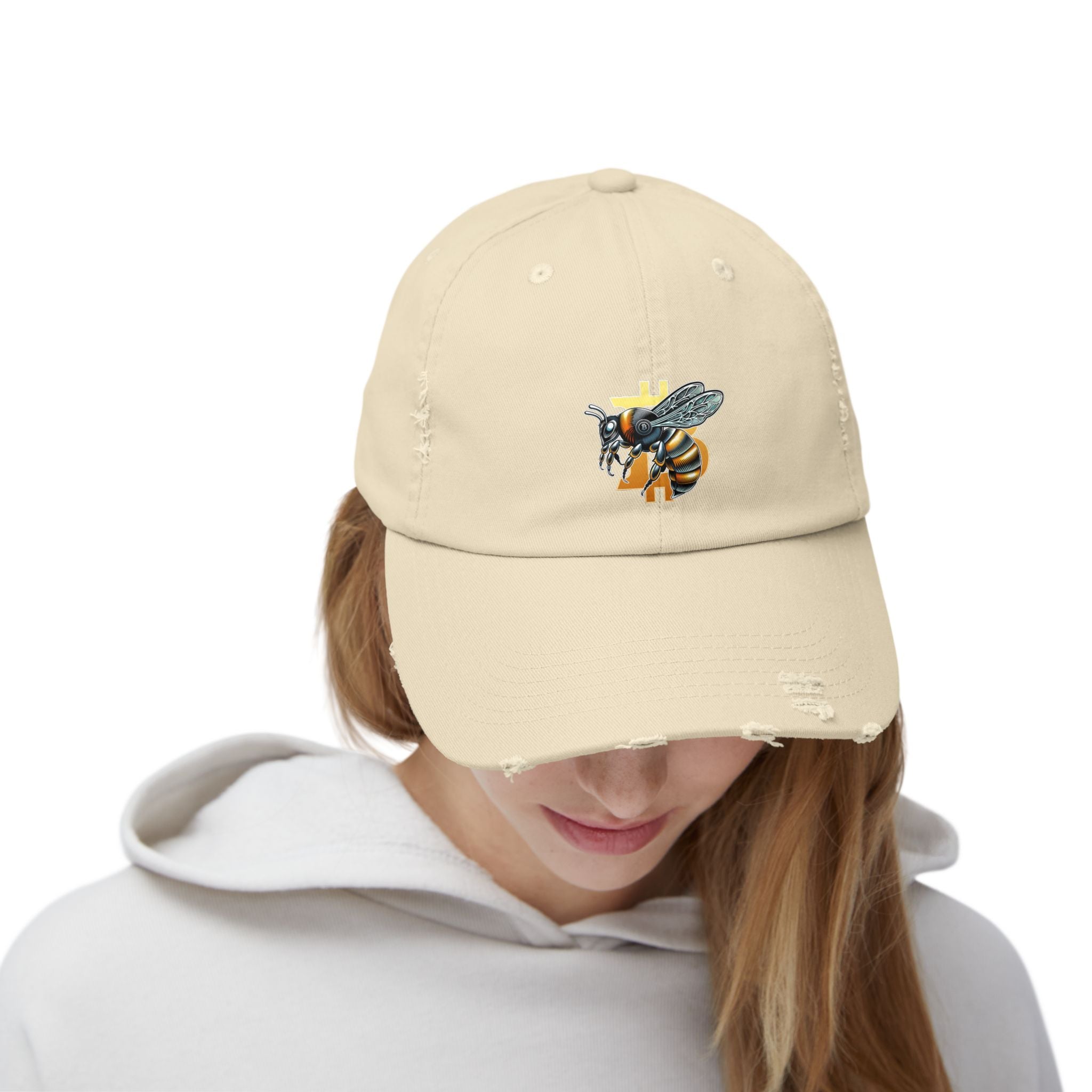 "CypherHornet-Bitcoin" Distressed Unisex Ball Cap |Crypto gift
