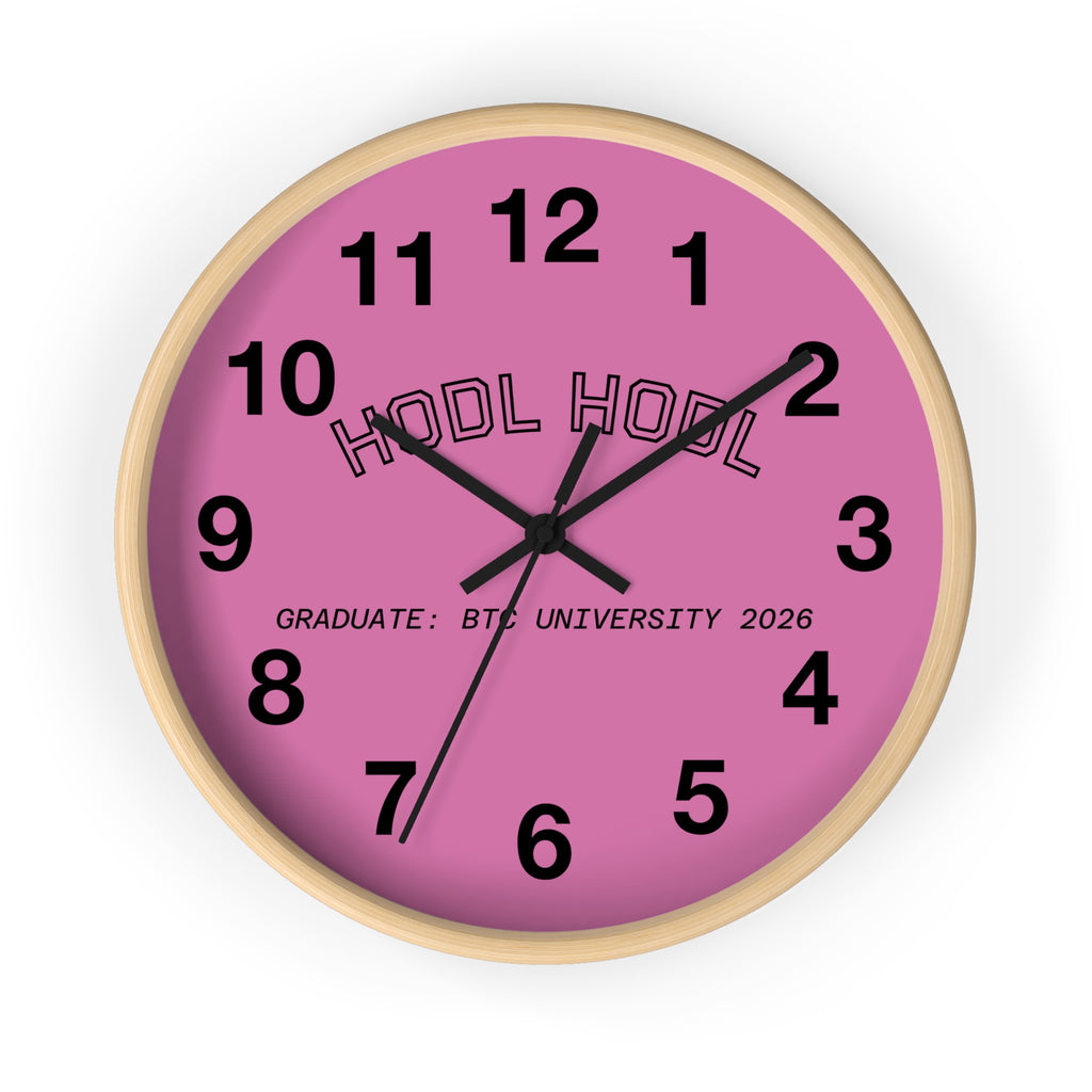 HODL HODL * Graduate: BTC University 2026 * Purple Black Hands Wall Clock — Crypto-Themed Home Decor Gift | Crypto Gift 198