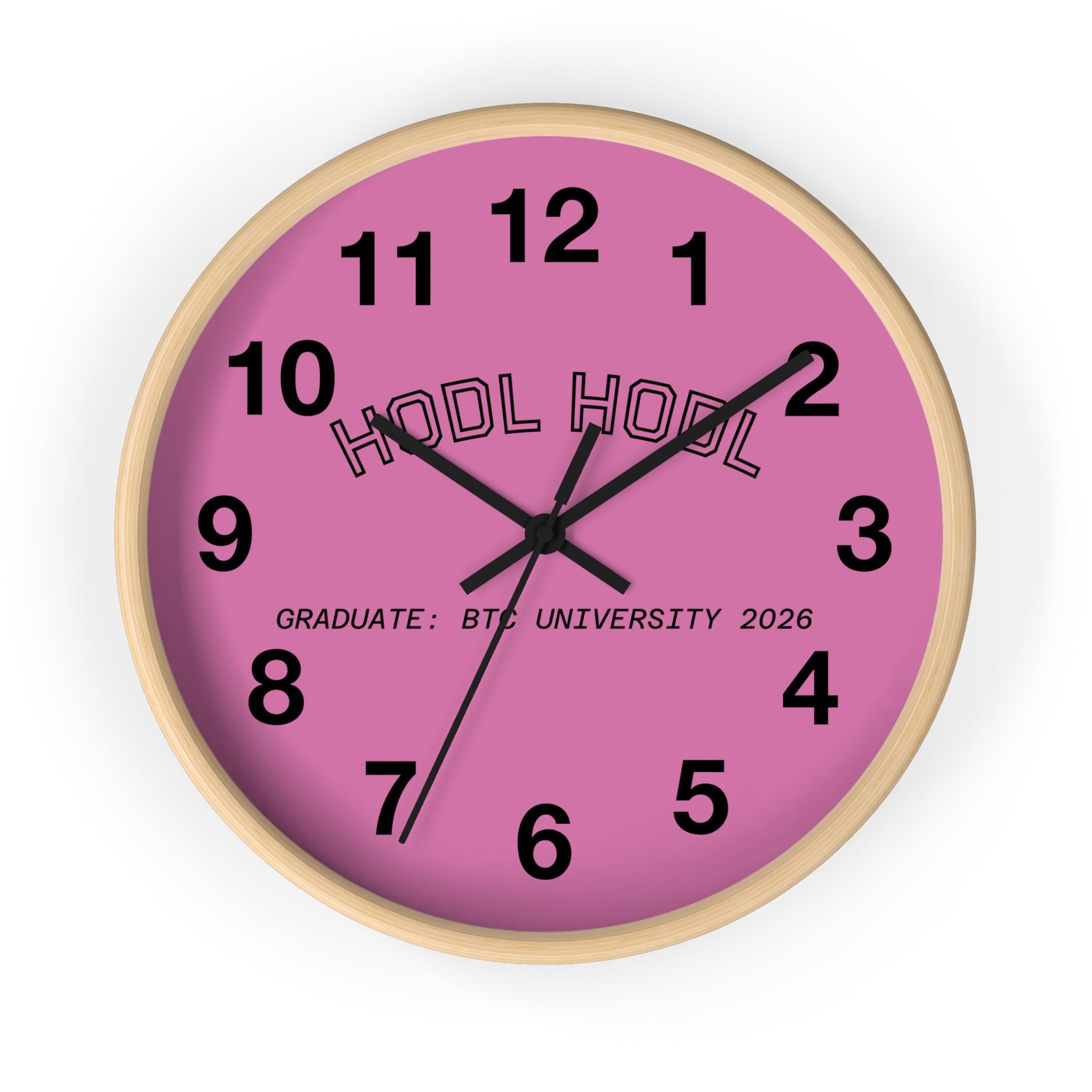 HODL HODL * Graduate: BTC University 2026 * Purple Black Hands Wall Clock — Crypto-Themed Home Decor Gift | Crypto Gift 198