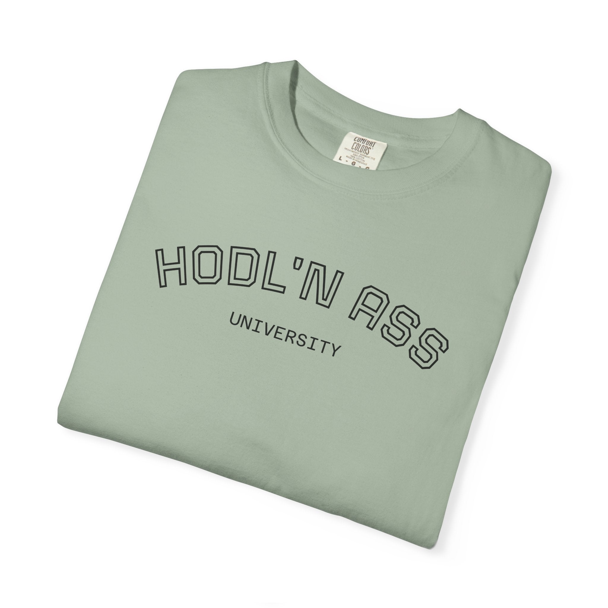"HODL'N Ass" University BITCOIN Graphic T-Shirt — Vintage Collegiate Tee | Crypto Gift