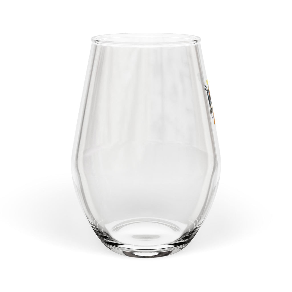 "Bitcoin/CypherHornet"  - Stemless Wine Glass - Vintage Campus Design, 11.75 oz  | Crypto Gift 243