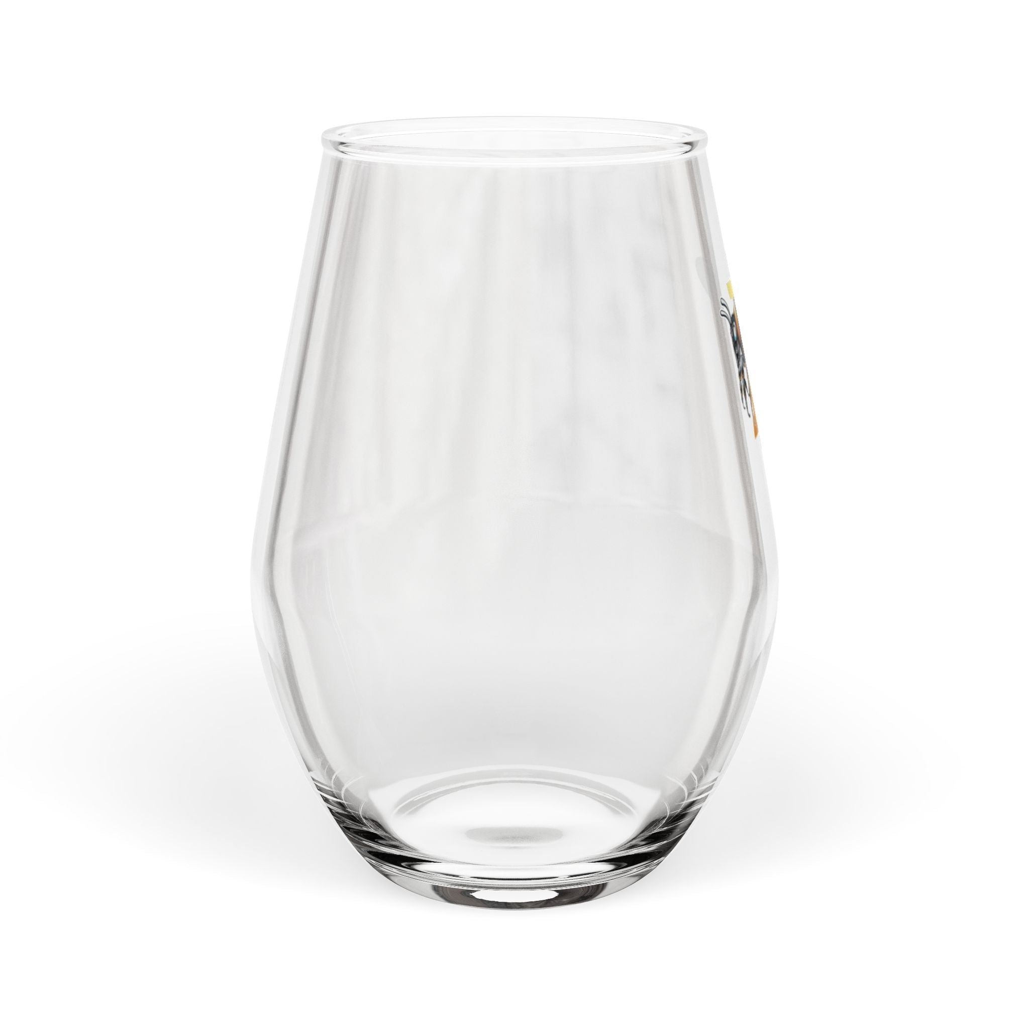 "CypherHornet-Bitcoin"  - Stemless Wine Glass - Vintage Campus Design, 11.75 oz  | Crypto Gift