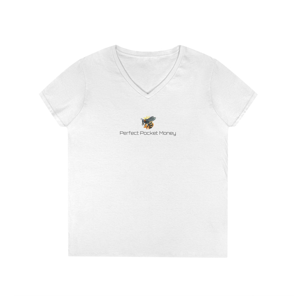Bitcoin/Cypherhornet | "Perfect Pocket Money" | Custom Logo |  Ladies V-Neck Tee | Crypto Gift S120b