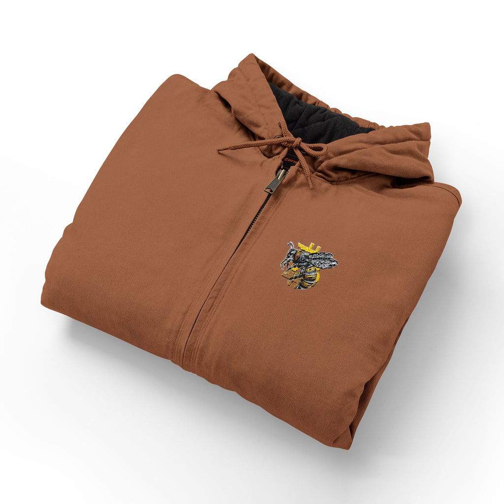 "Bitcoin/CypherHornet" Embroidered Custom Logo Work Jacket - CornerStone Duck Cloth Hooded Coat | Crypto Gift 82