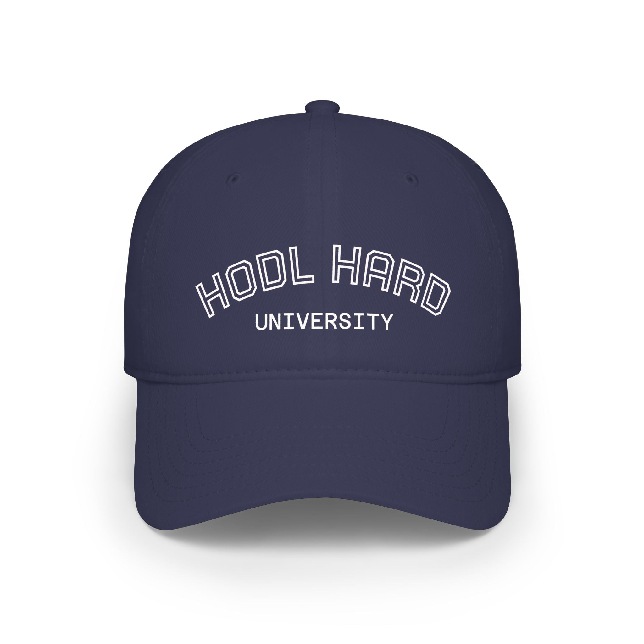 HODL Hard University Cap — Crypto Investor Low Profile Baseball Hat