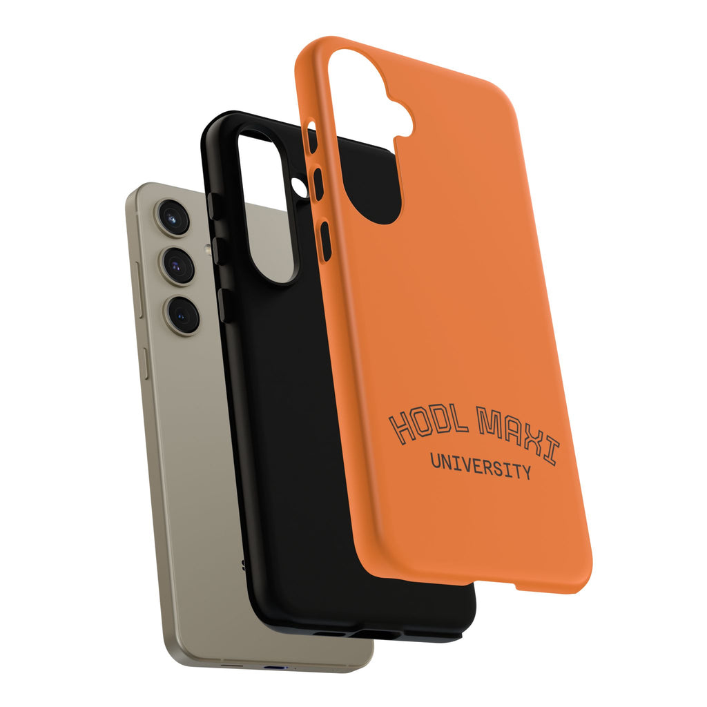 HODL MAXI University Phone Case — Orange Protective Crypto Design