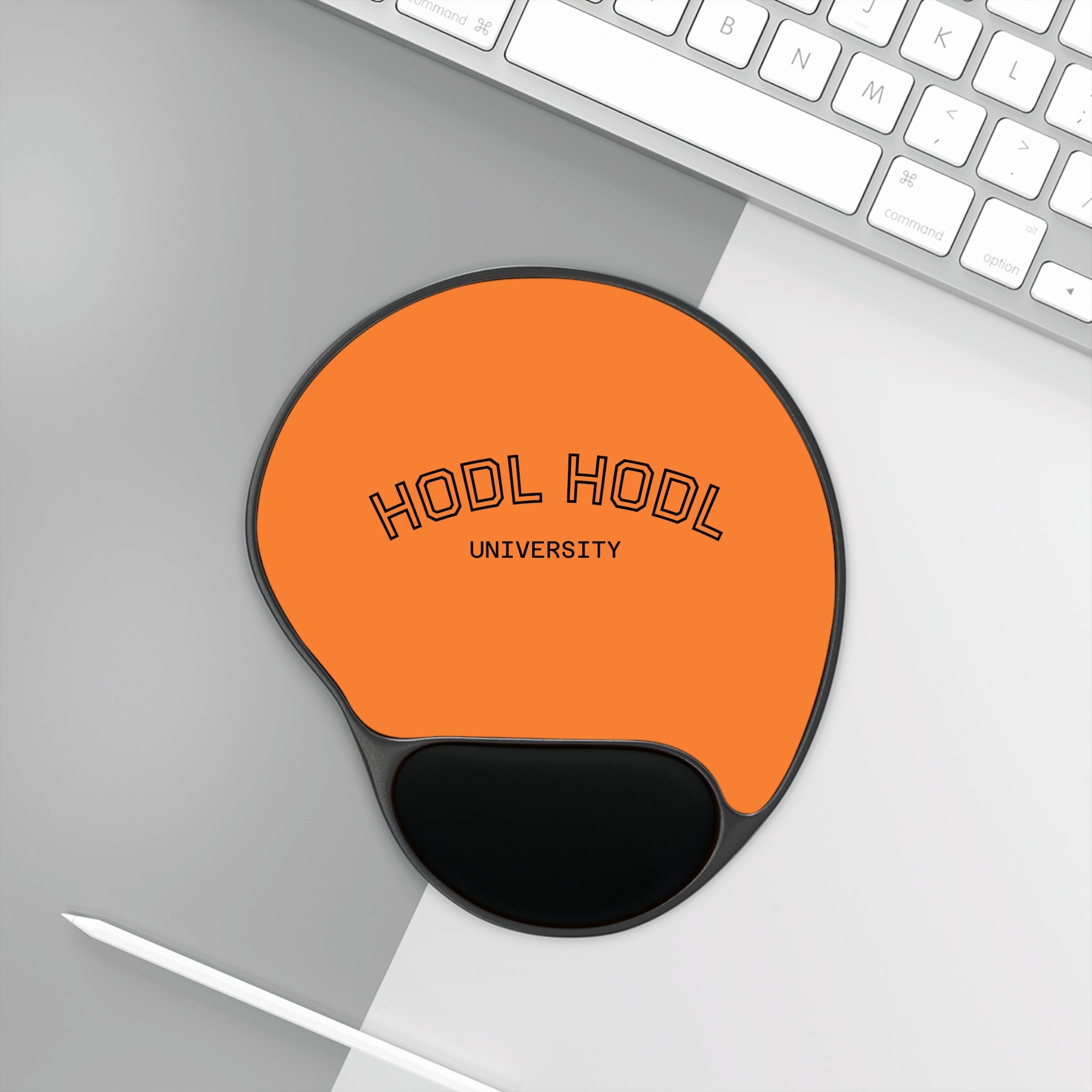 HODL HODL University Orange Mouse Pad with Ergonomic Wrist Rest