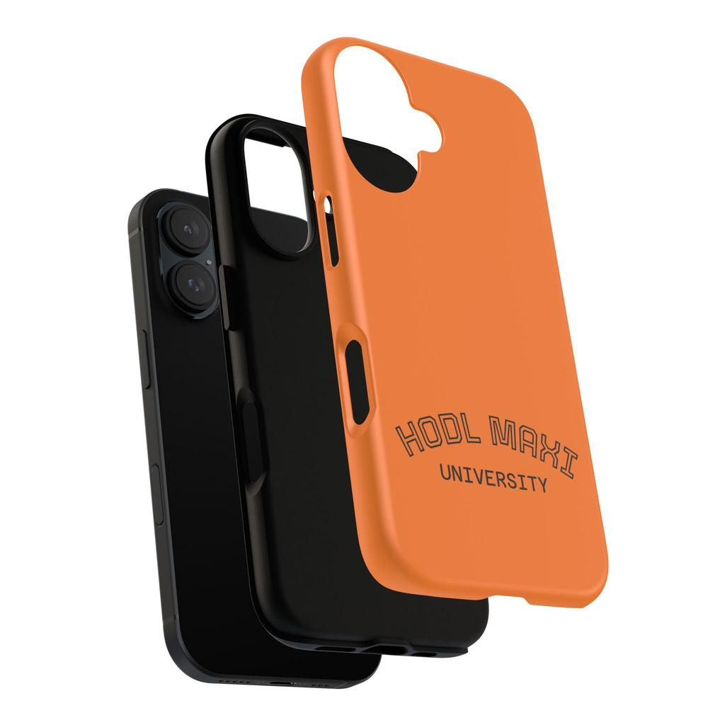 HODL MAXI University Phone Case — Orange Protective Crypto Design