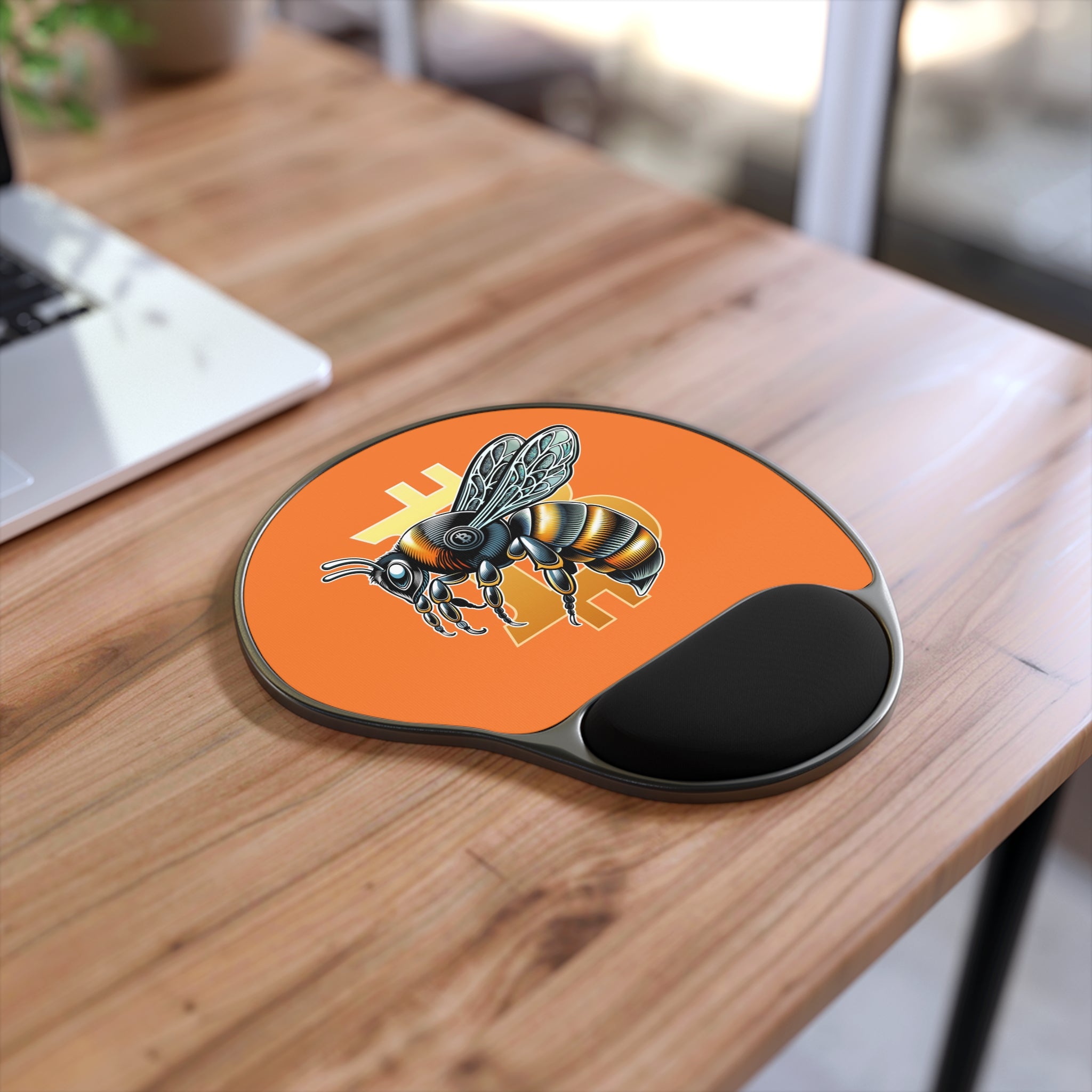 "CypherHornet-Bitcoin" Ergonomic Mouse Pad with Wrist Rest — Gamer Desk Accessory | Crypto Gift