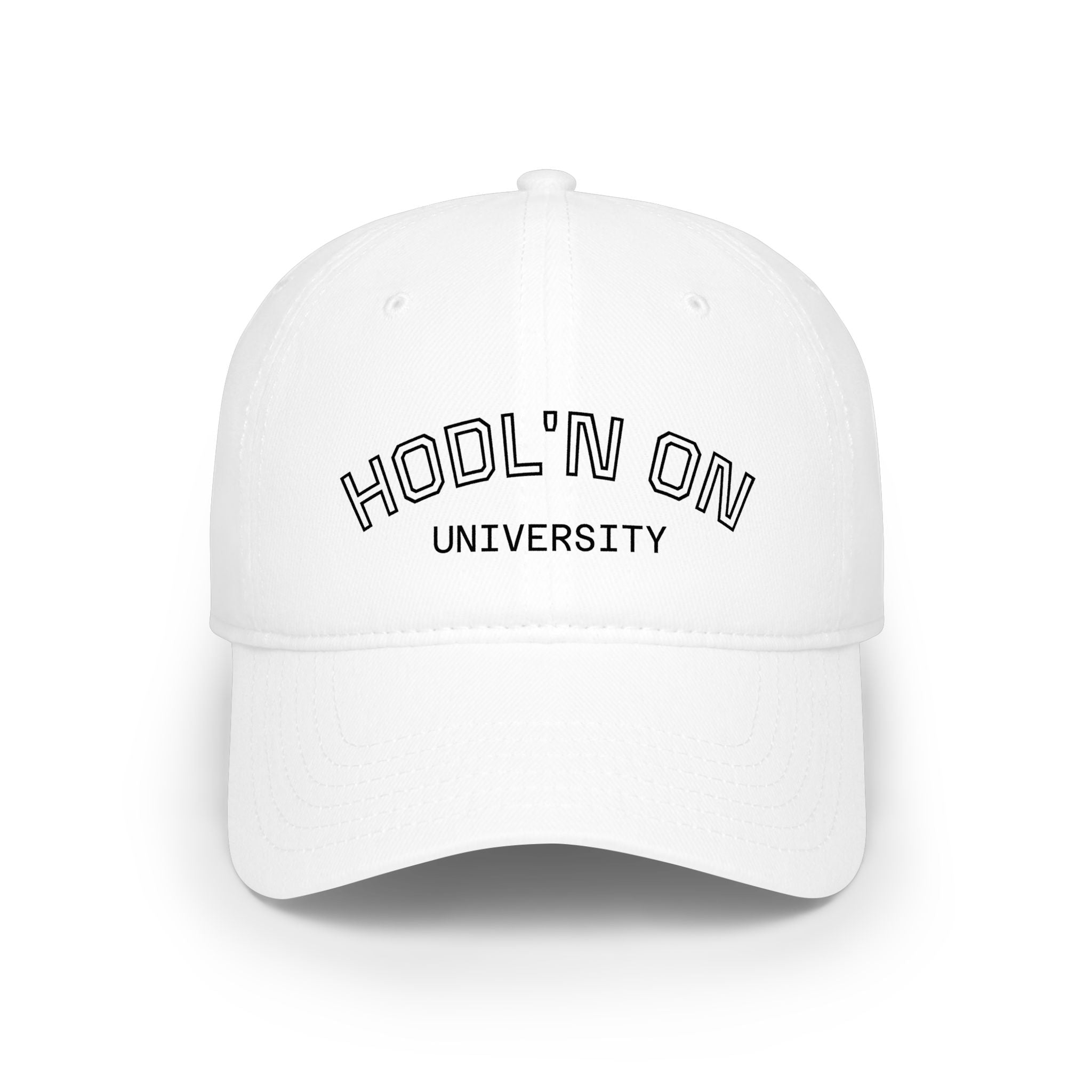 HODL'N ON University Baseball Cap — Crypto Investor Low Profile Hat