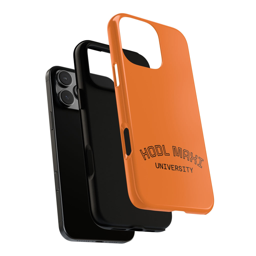 HODL MAXI University Phone Case — Orange Protective Crypto Design
