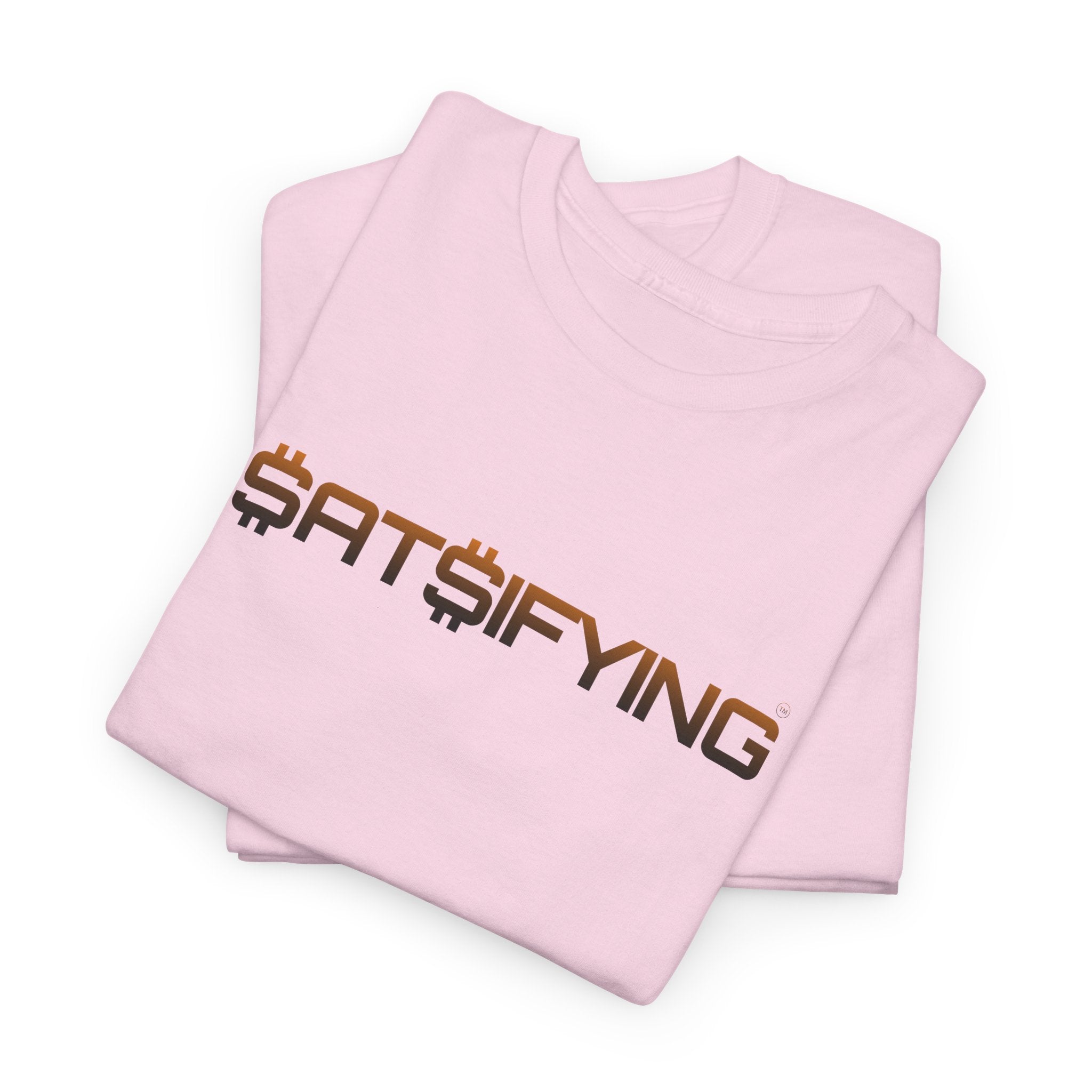 SATSIFYING Minimalist Graphic Bleed Tee — Sassy Futuristic Tech Typography T-Shirt | Crypto Gift 93