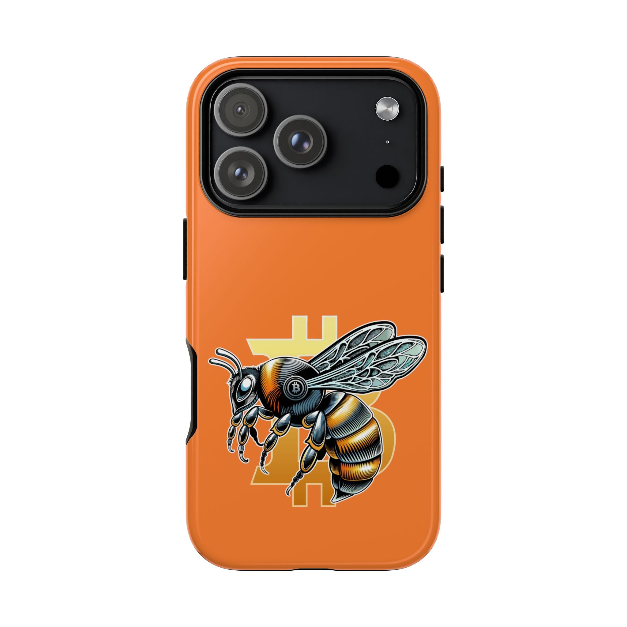 Bitcoin*Wasp Designer Phone Case - Bright Orange Protective Smartphone Cover | Crypto Gift