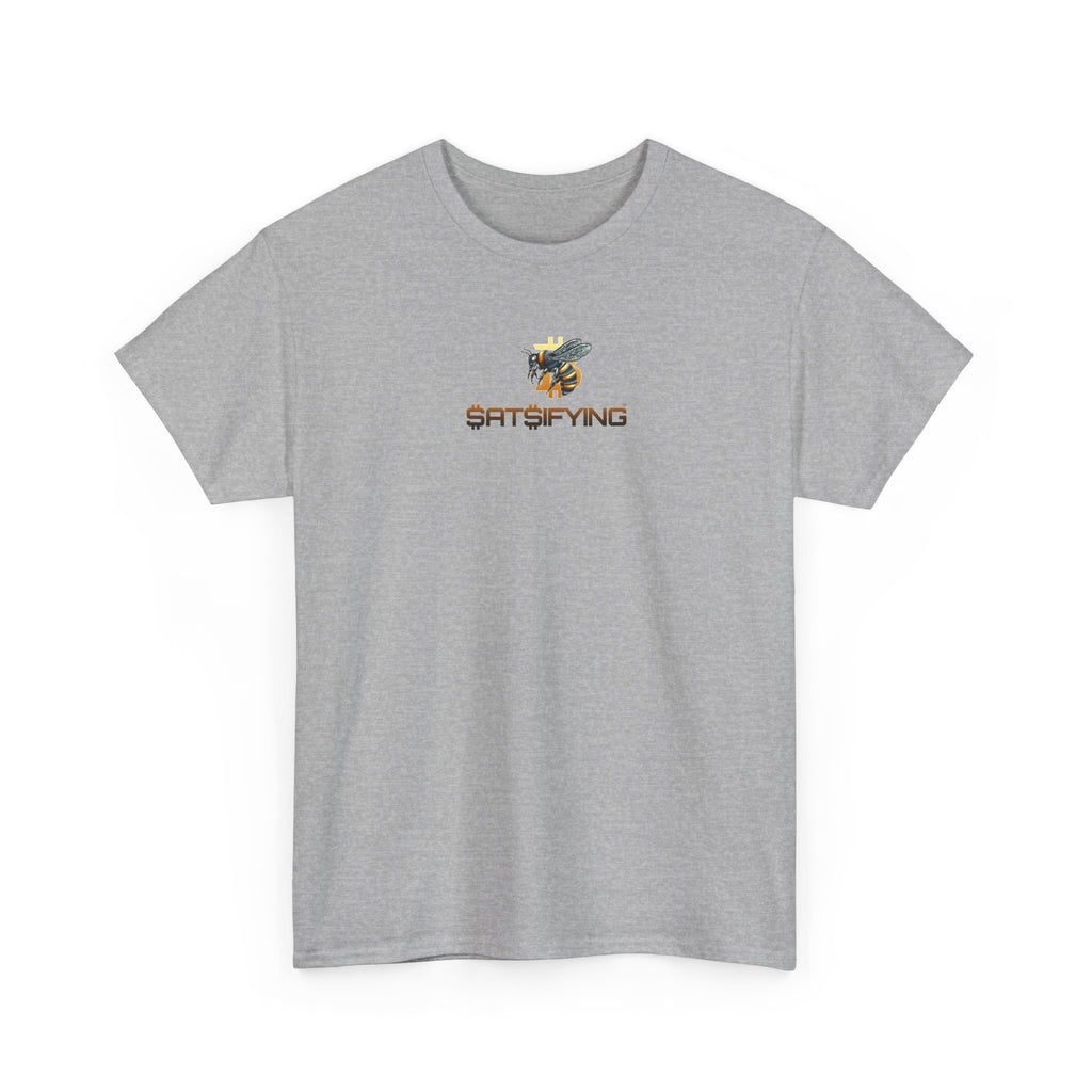 Bitcoin/Cypherhornet "$At$IFYING" | Minimalist Custom Crypto Logo Graphic Tee — Futuristic Tech Typography T-Shirt | Crypto Gift #S91b